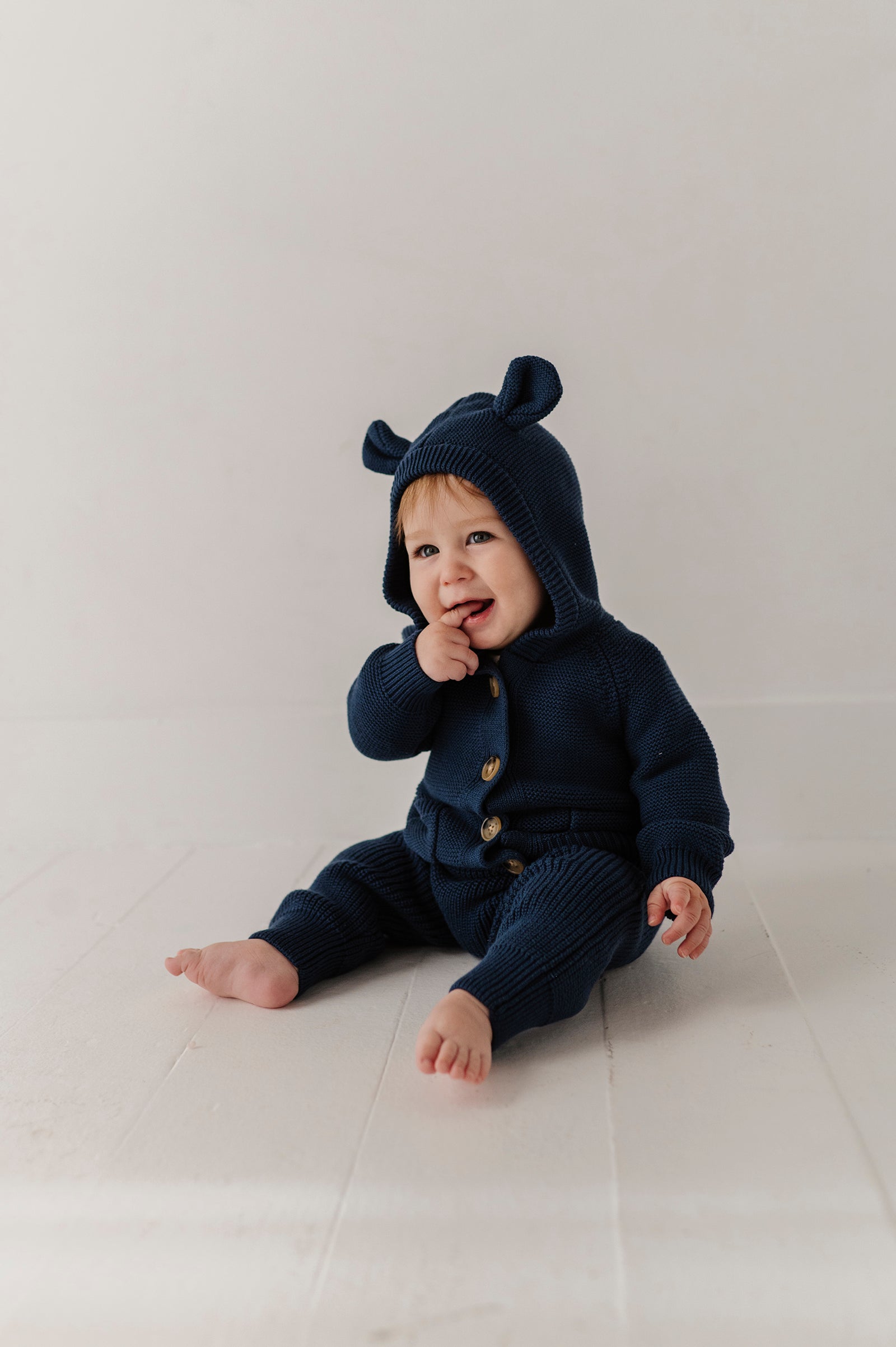 Knit Hoodie In Navy