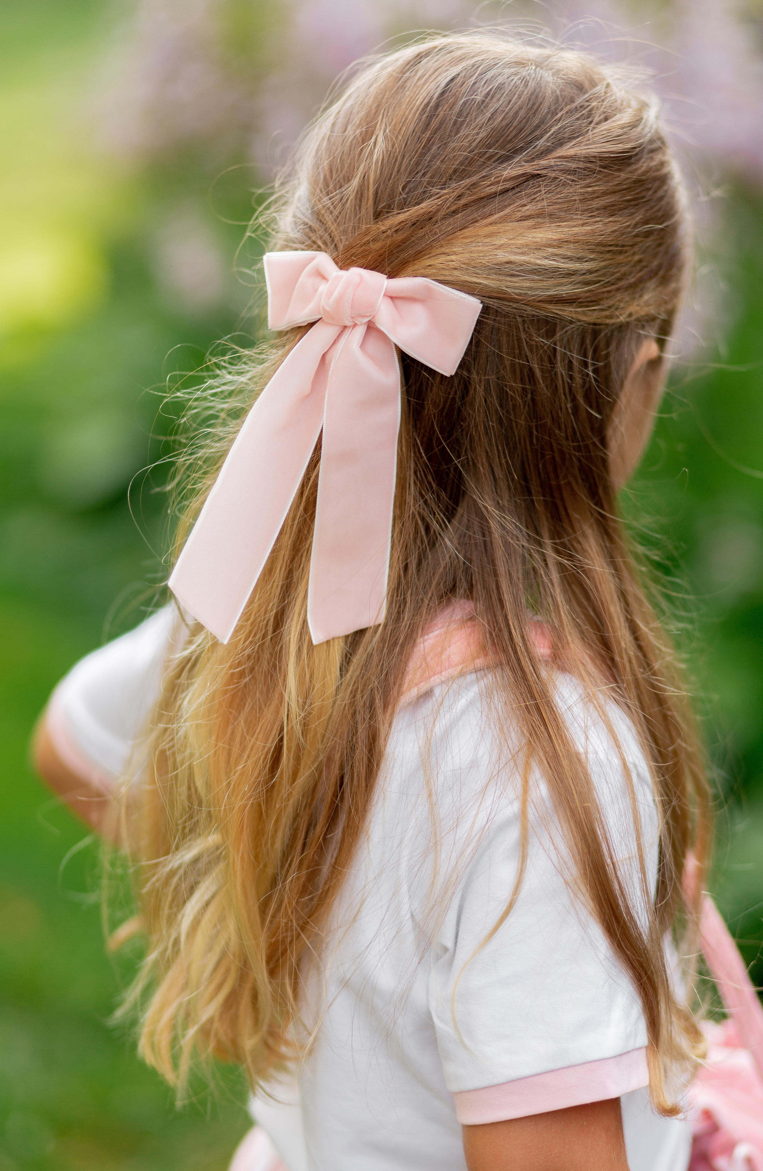 Velvet Long-tailed Bow Barrette