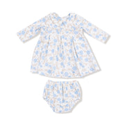 Long Sleeve Peter Pan Collar Dress And Bloomer
