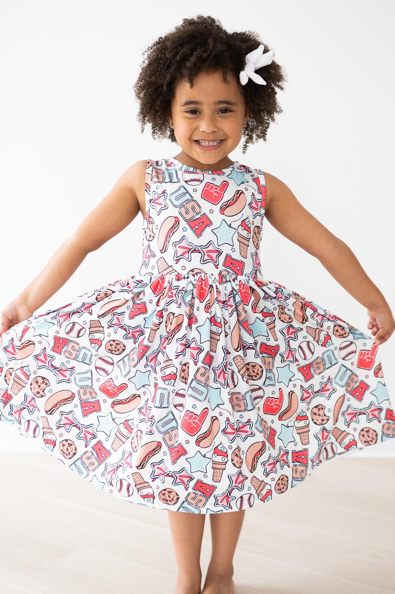 Red, White & Bbq Tank Twirl Dress