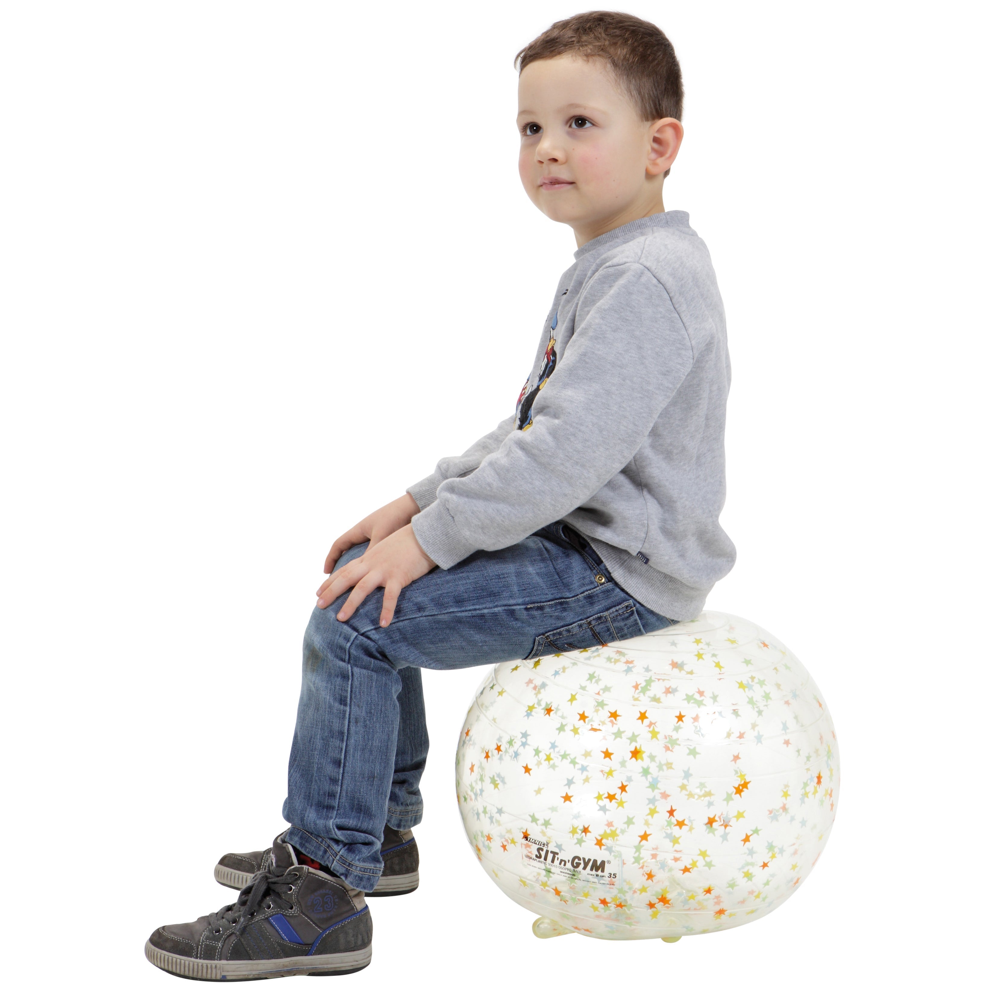 Gymnic Sit 'N' Gym Jr. Children's Sit-On 35cm Ball, Clear