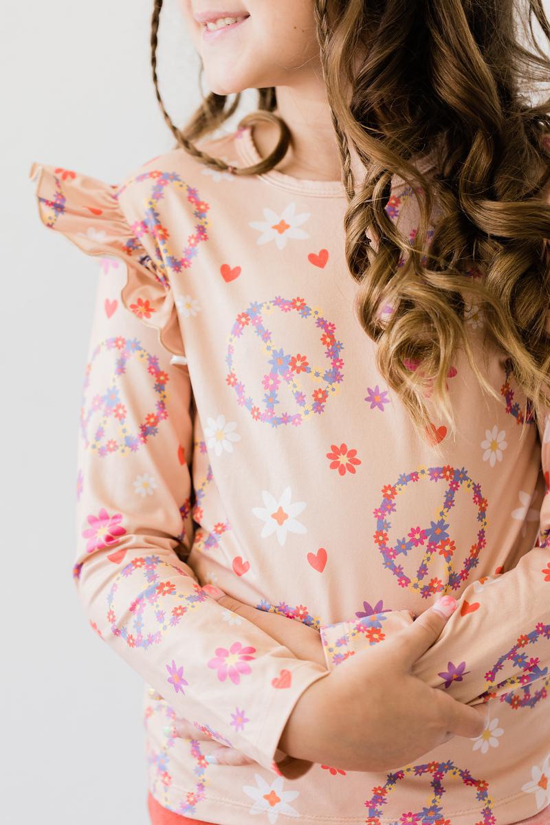 Flower Child L/s Ruffle Tee