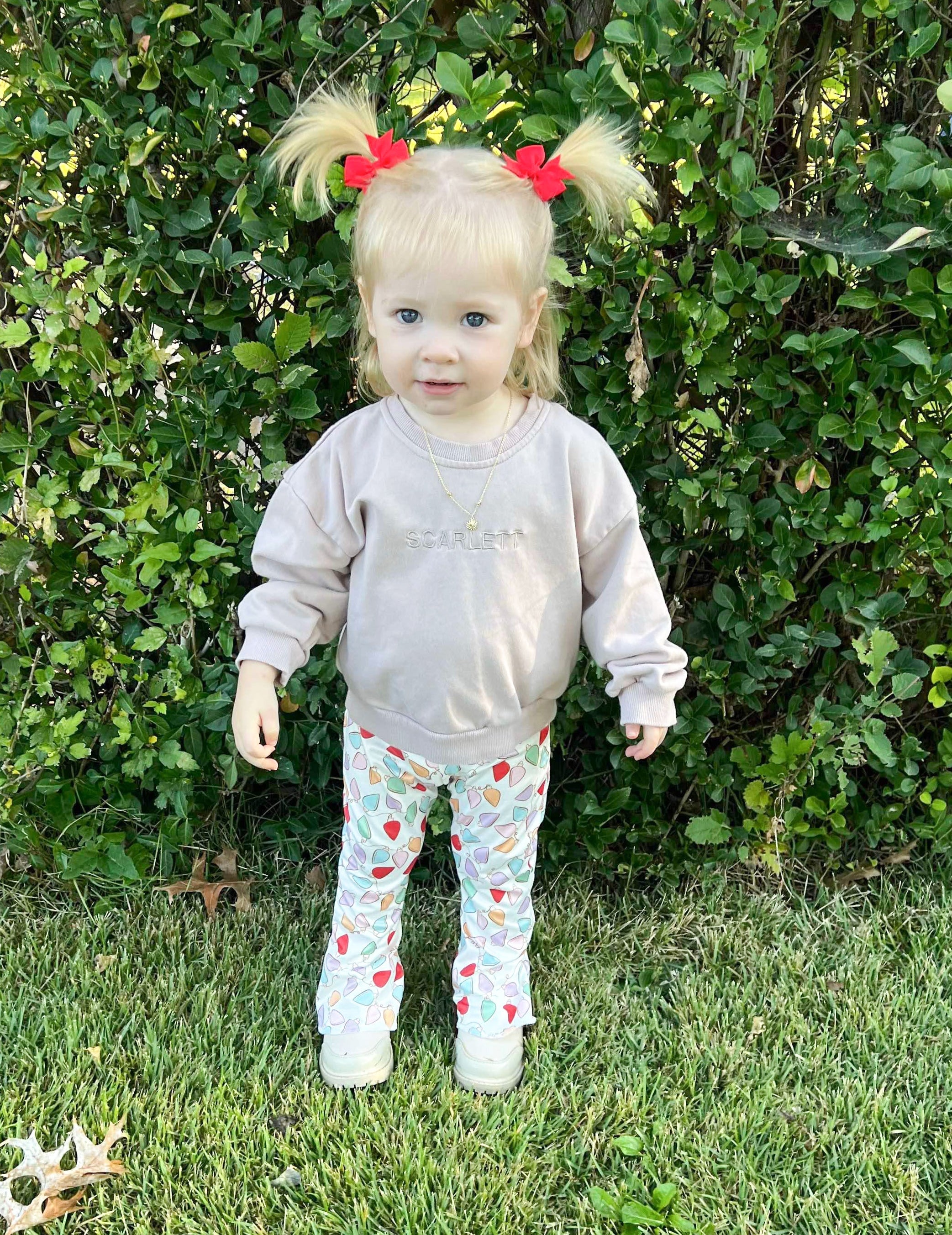 Merry & Bright Christmas Lights Bell Bottom Outfit