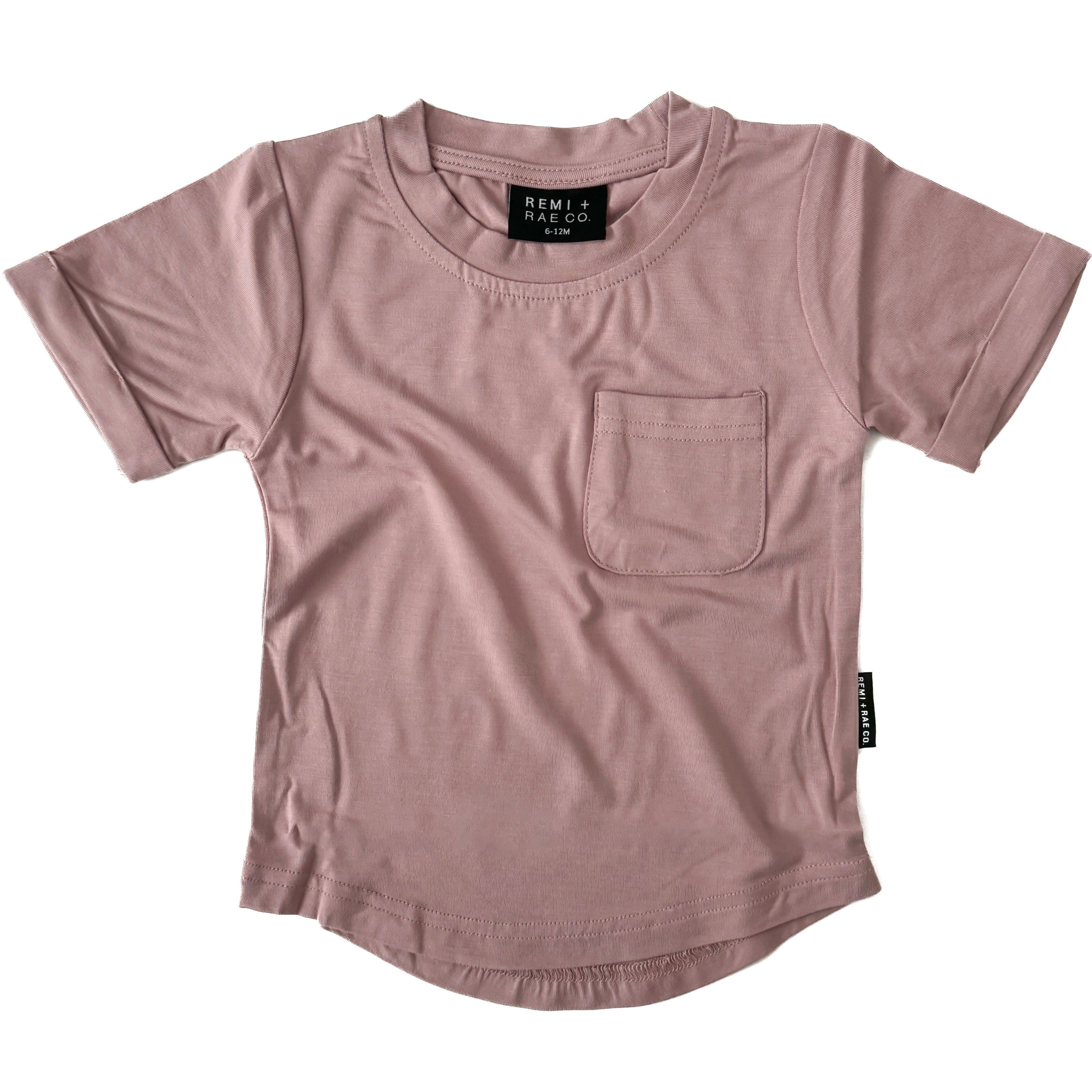 Bamboo Pocket Tee - Desert Rose