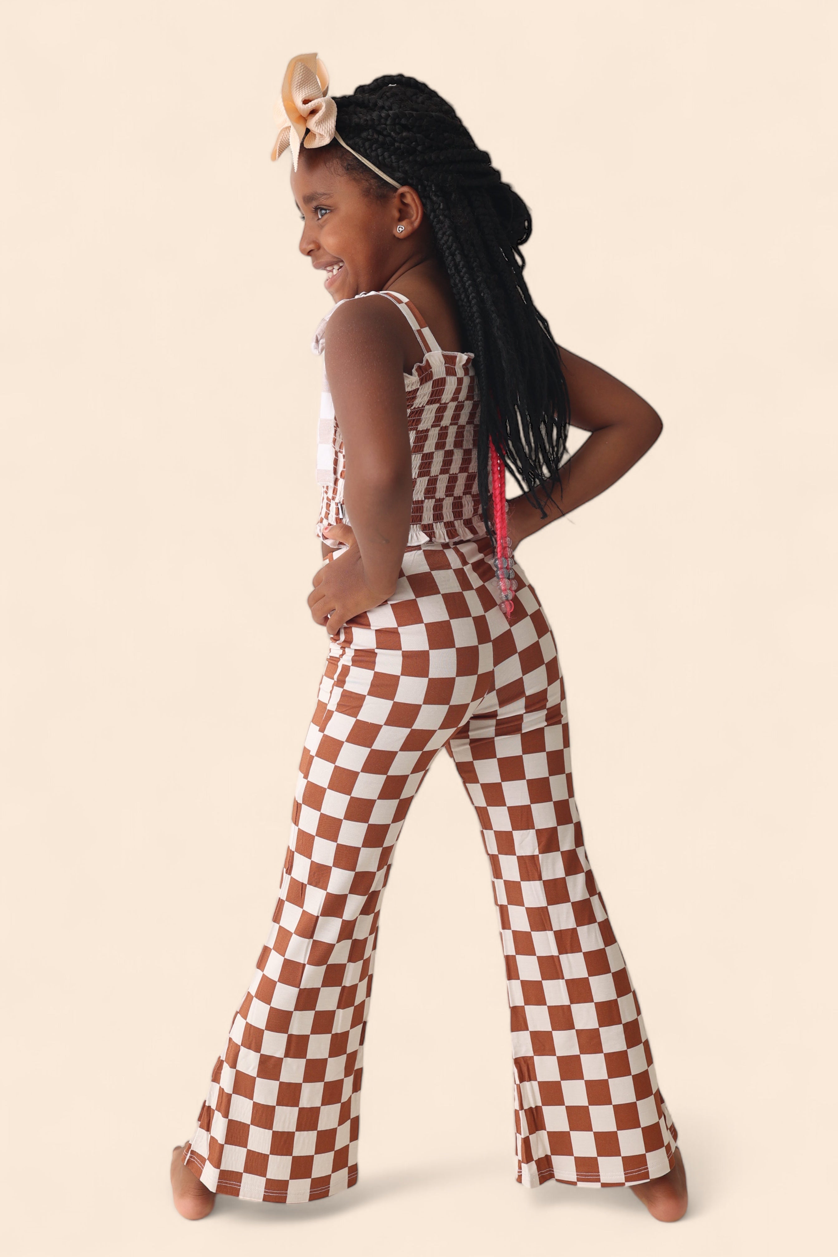 Copper Checkers Dream Smocked Flare Set