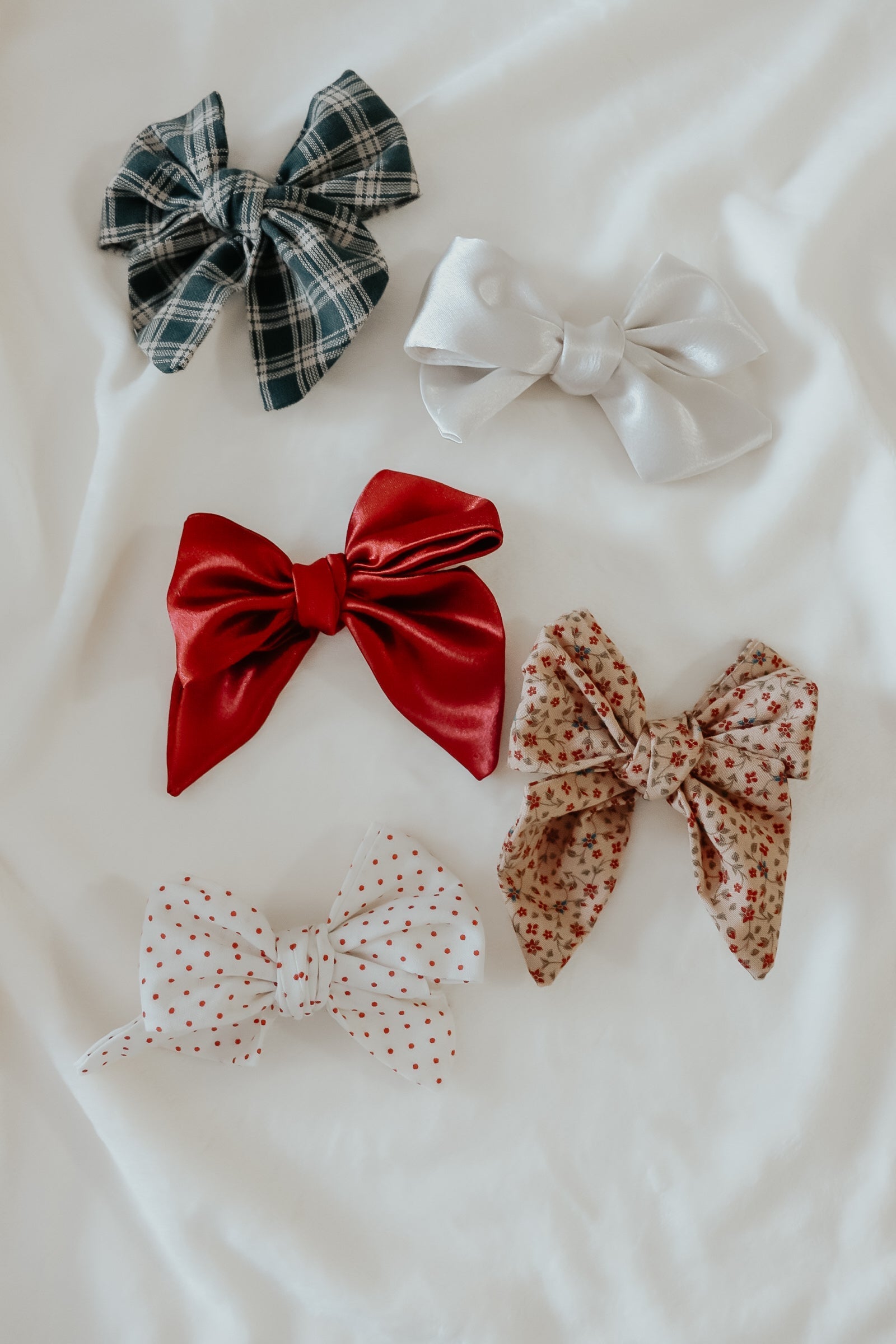 Poinsettia Bow Clips