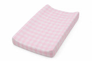 Light Pink Checkered Changing Pad Cover