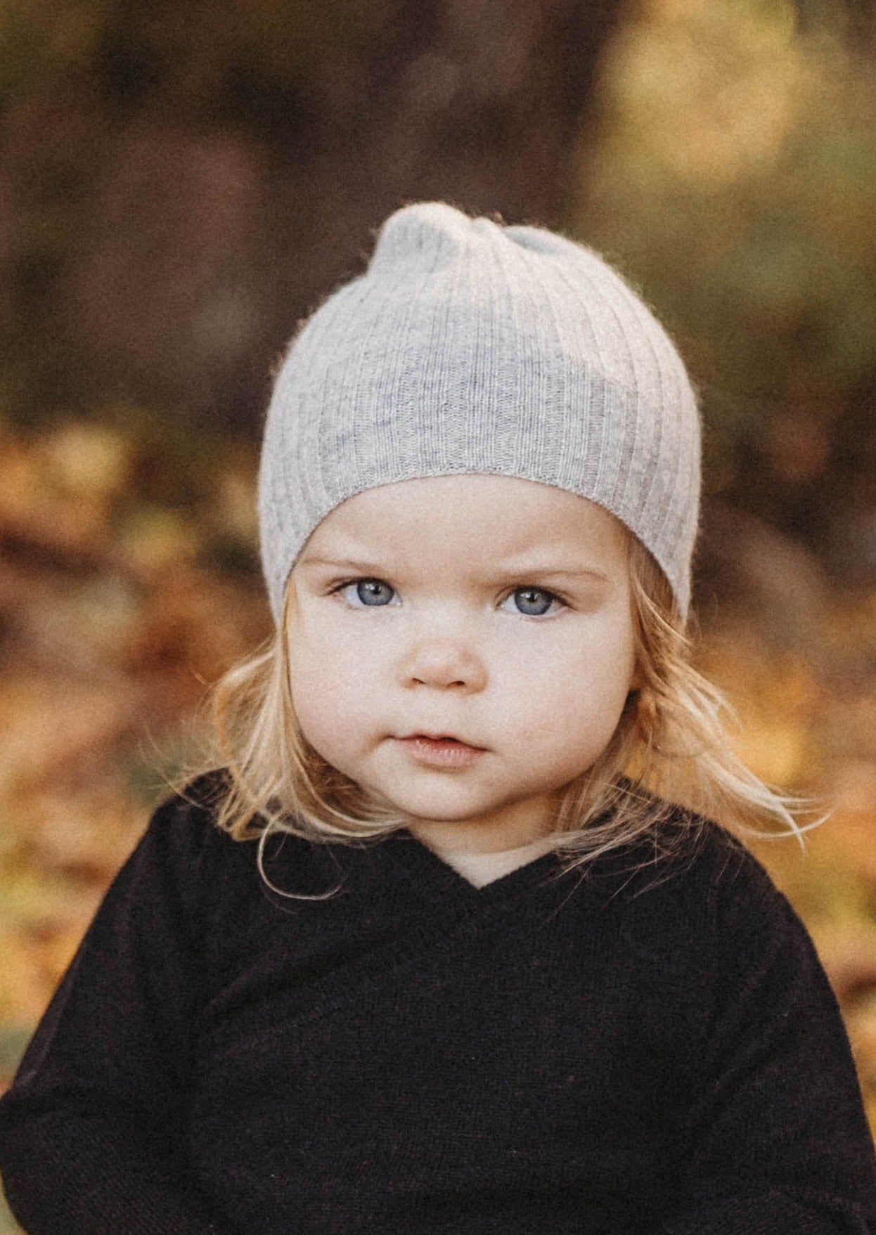 Cashmere Rib Beanie | Grey Merle