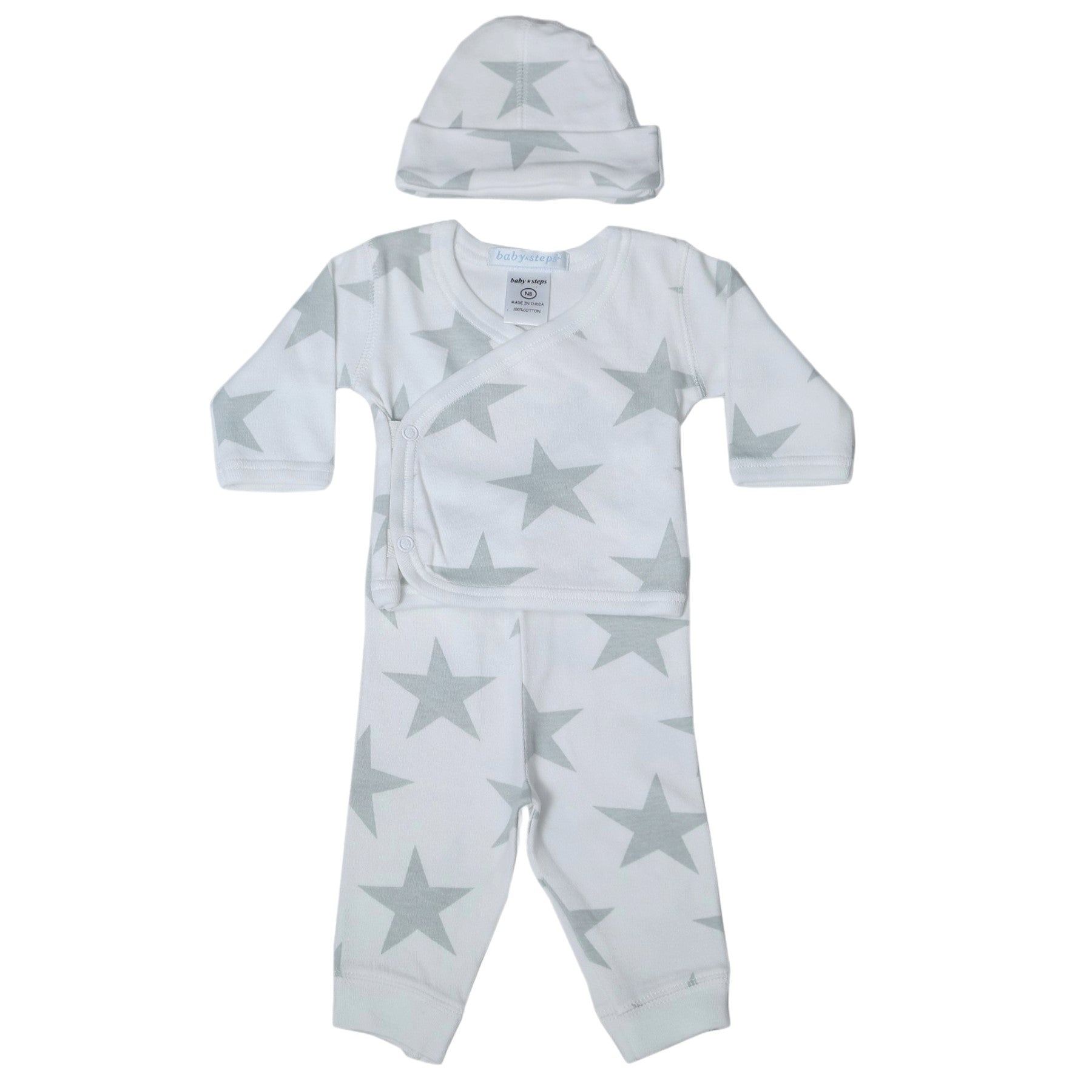 Baby 3 Piece Set - Large Grey Stars