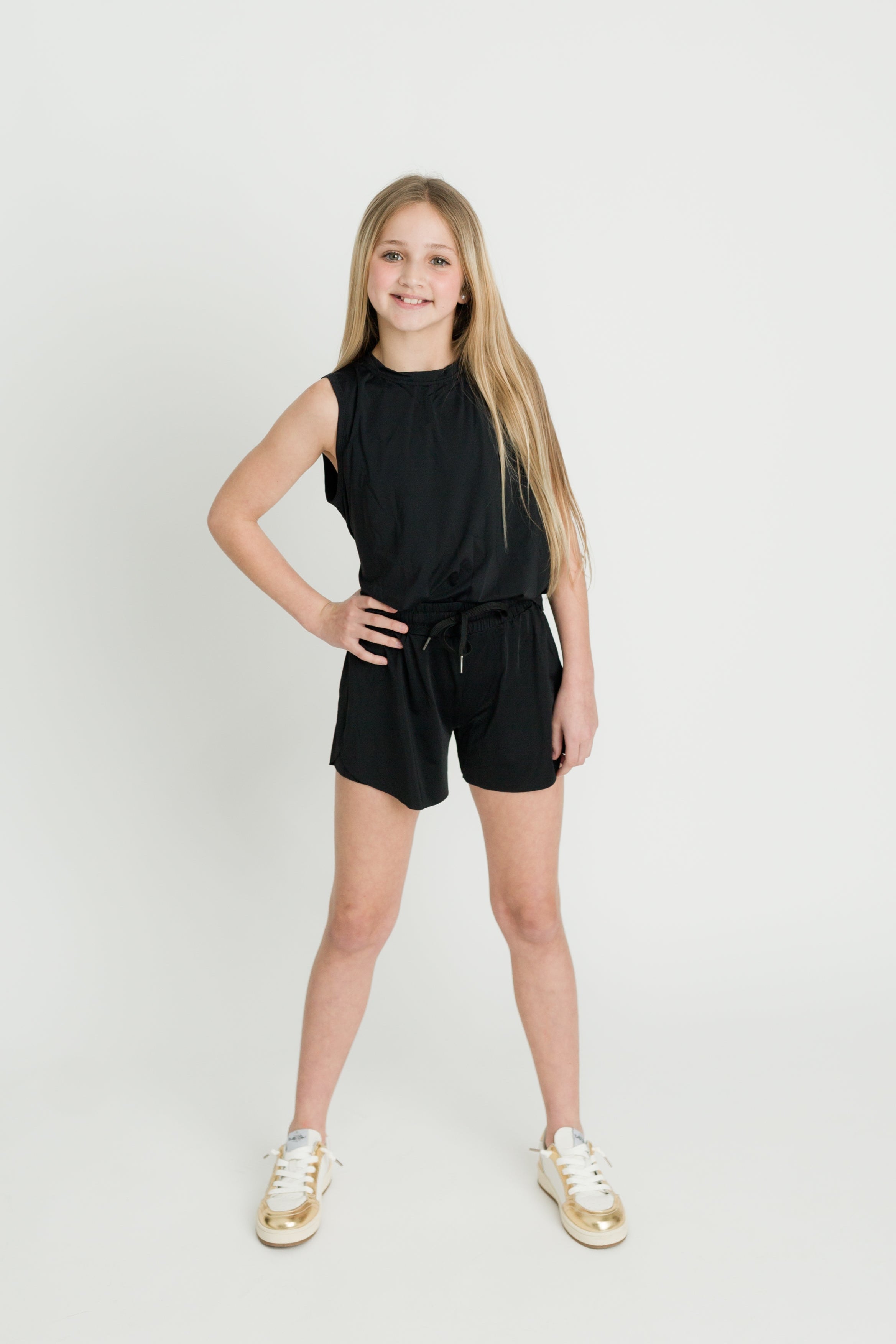 Kids' Black High-low Tank