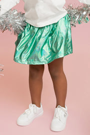 Kids' Metallic Skort - Teal