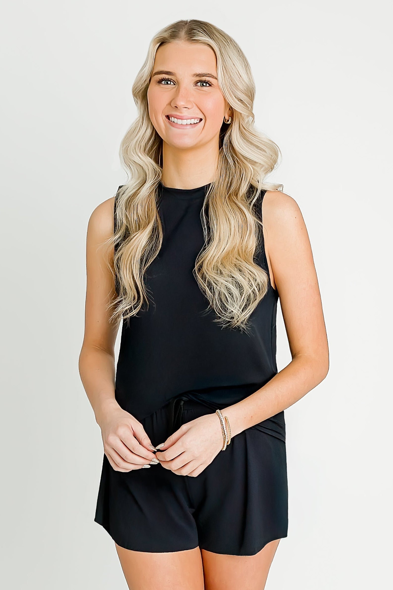 Women's Black High Low Tank