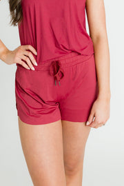 Women's Maroon Butterfly Shorts