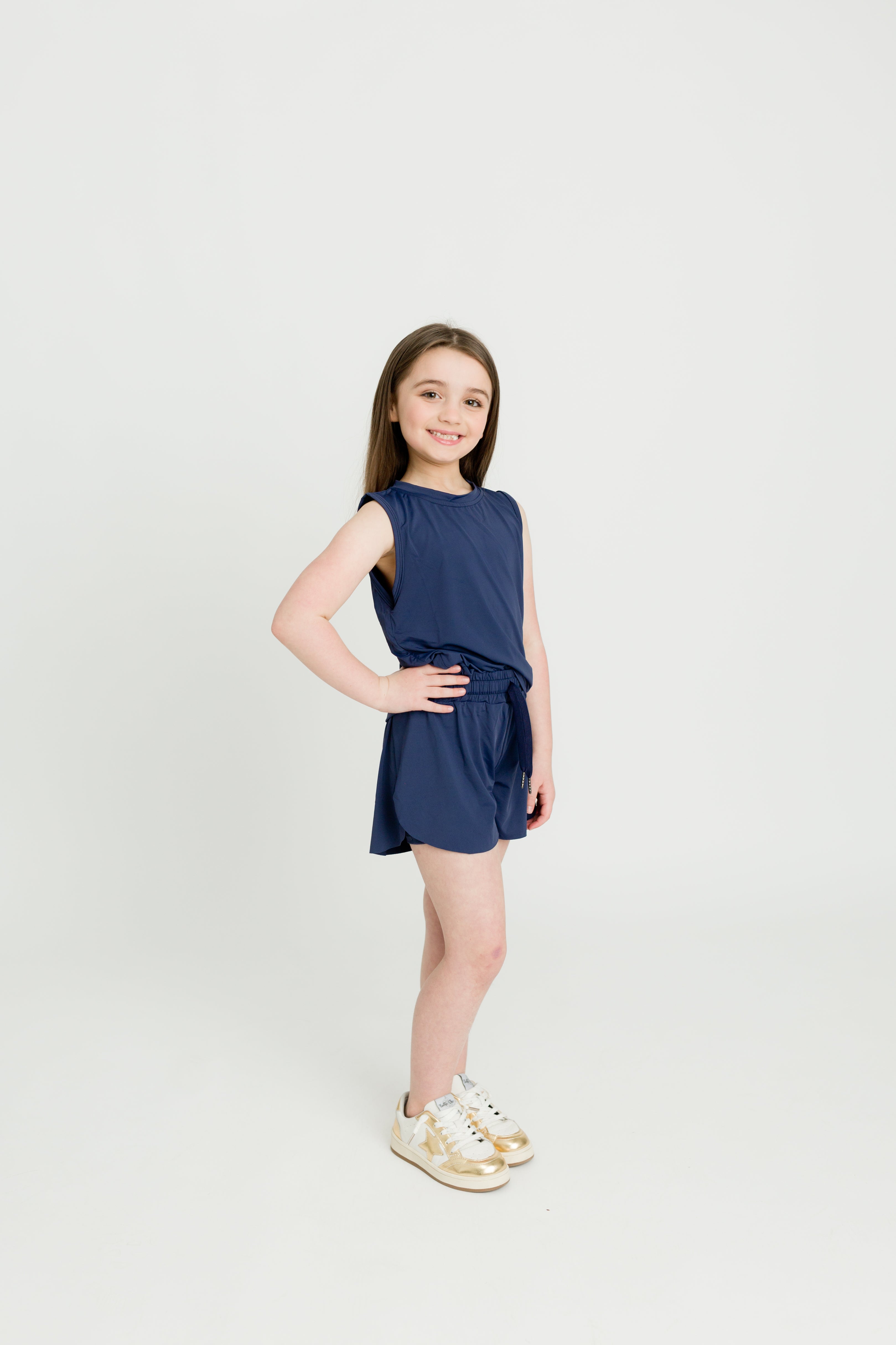 Kids' Navy High-low Tank