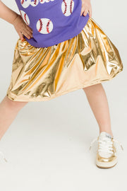 Kids' Metallic Skort - Gold
