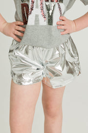 Kids' Metallic Shorts - Silver