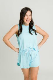 Women's Light Blue High Low Tank
