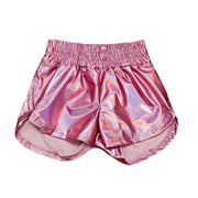 Kids' Metallic Shorts - Light Pink