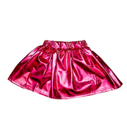 Kids' Metallic Skort - Hot Pink