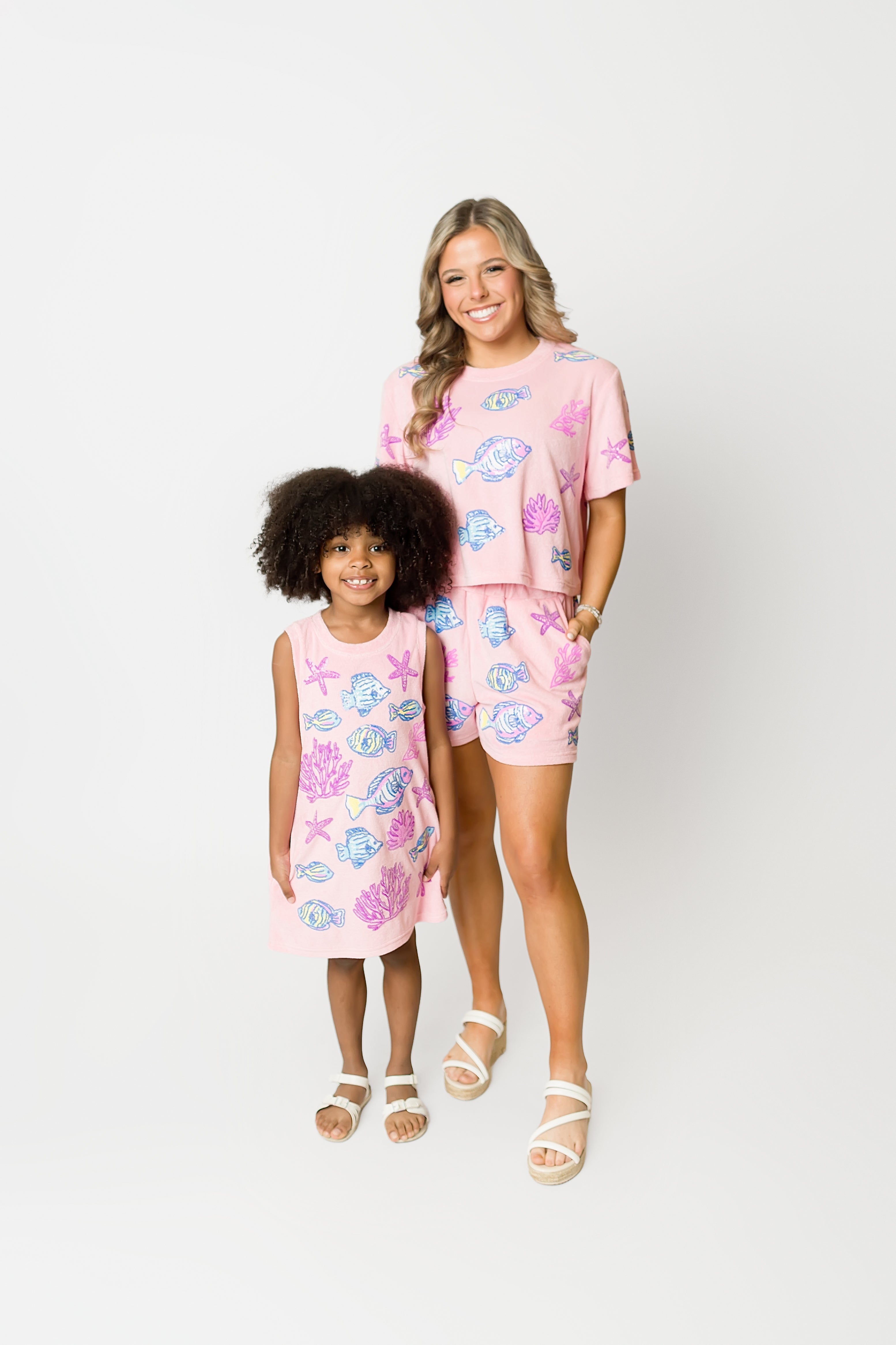Under The Sea Terry Cloth Top - Light Pink