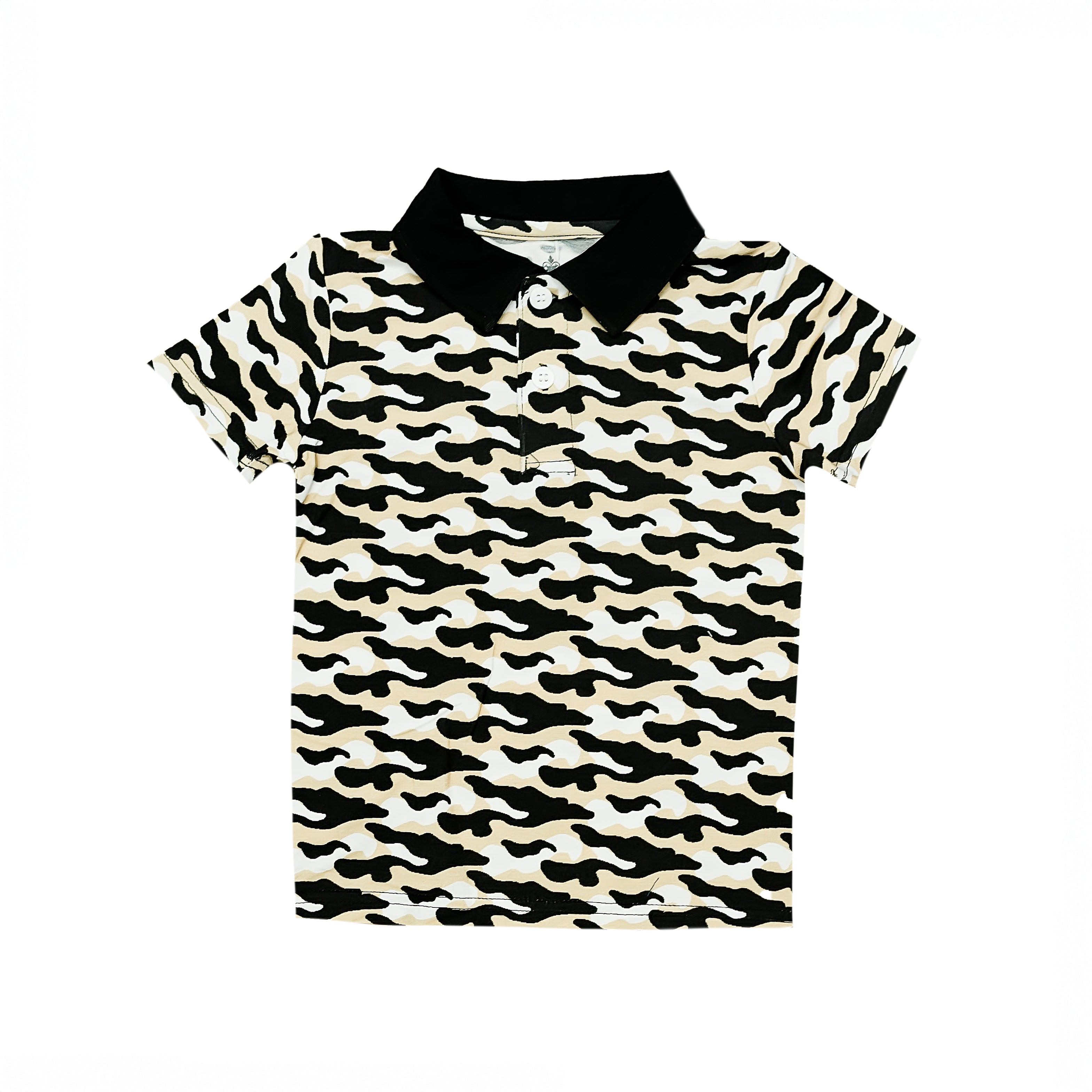 Black And Gold Camo Polo