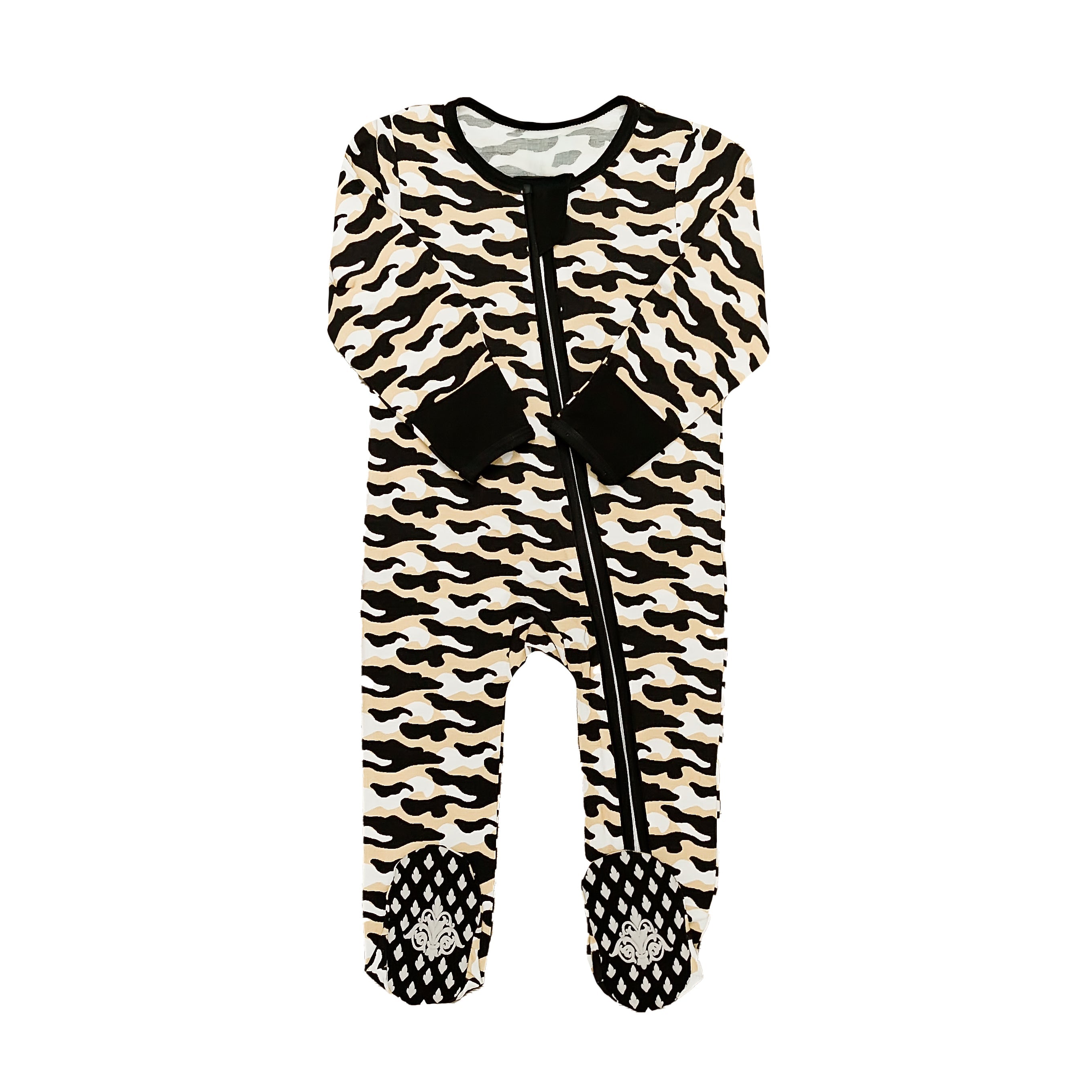 Black And Gold Camo Romper