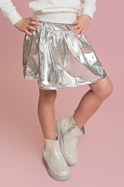 Kids' Metallic Skort - Silver