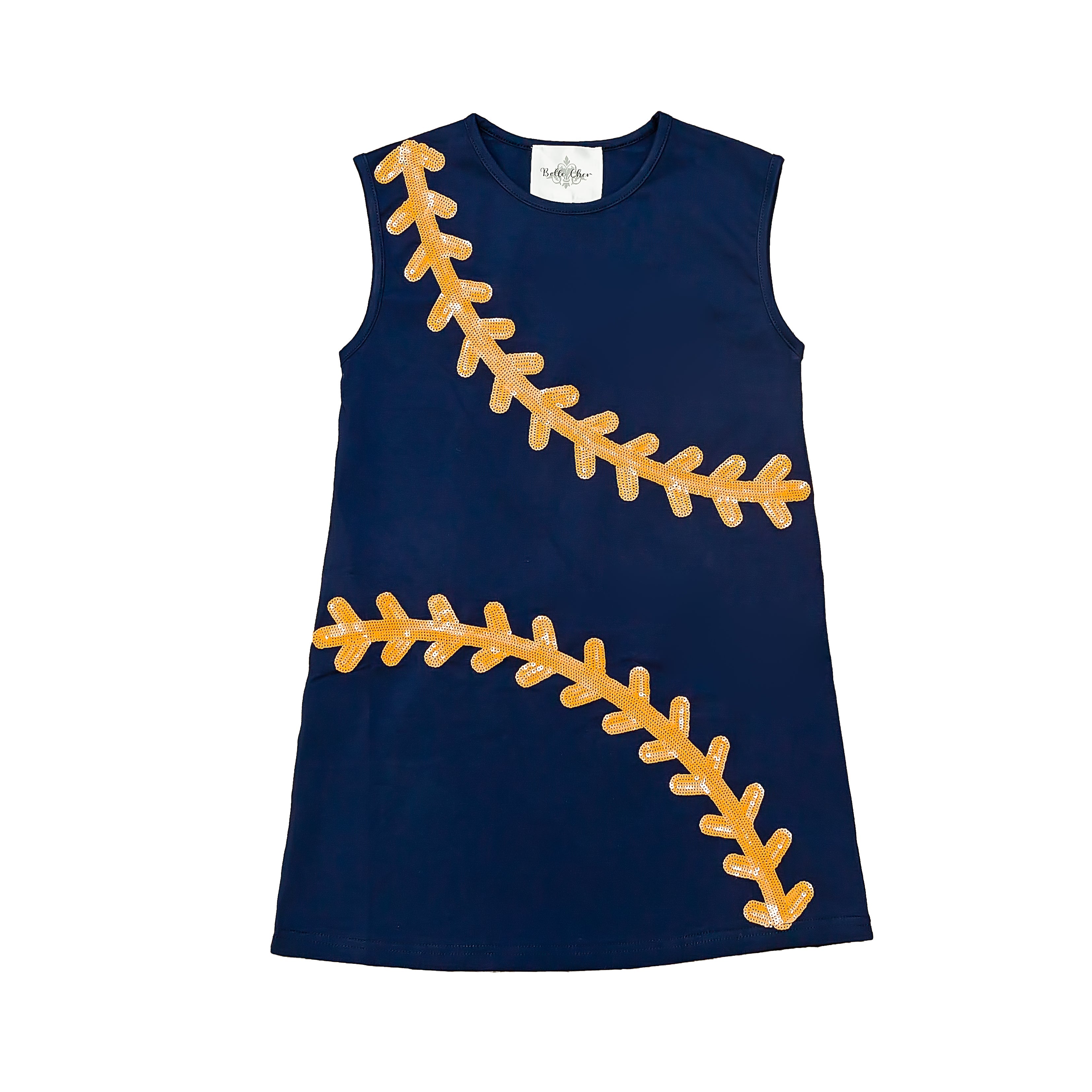 Navy And Orange Baseball Kid Dress