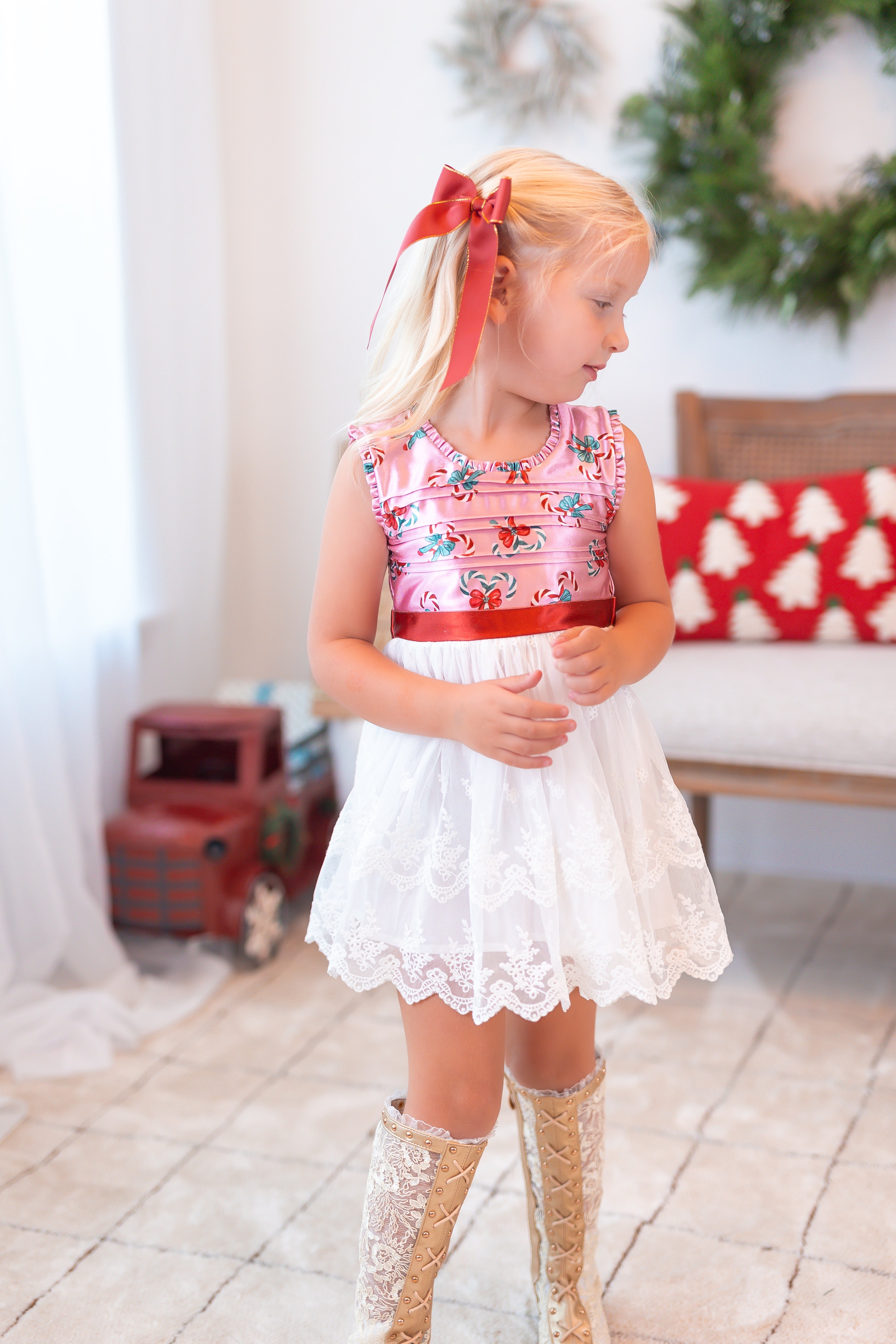 Ava Dress - Pink Peppermint Charm