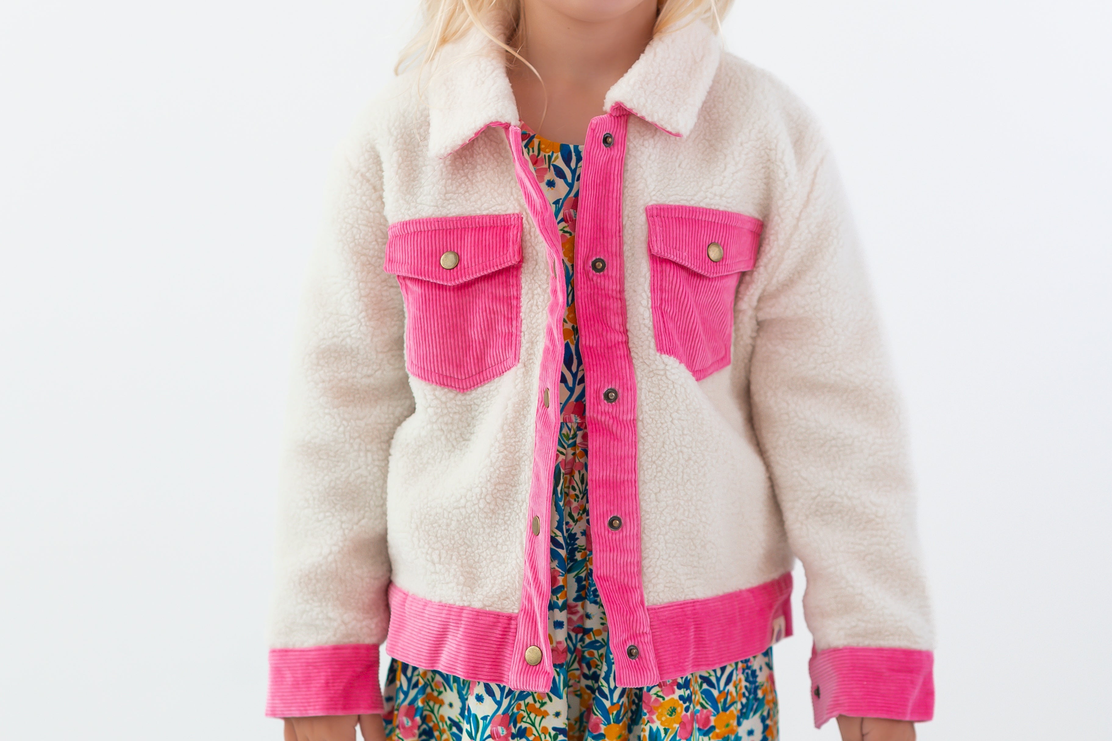 Fleece And Corduroy Jacket - Barbie