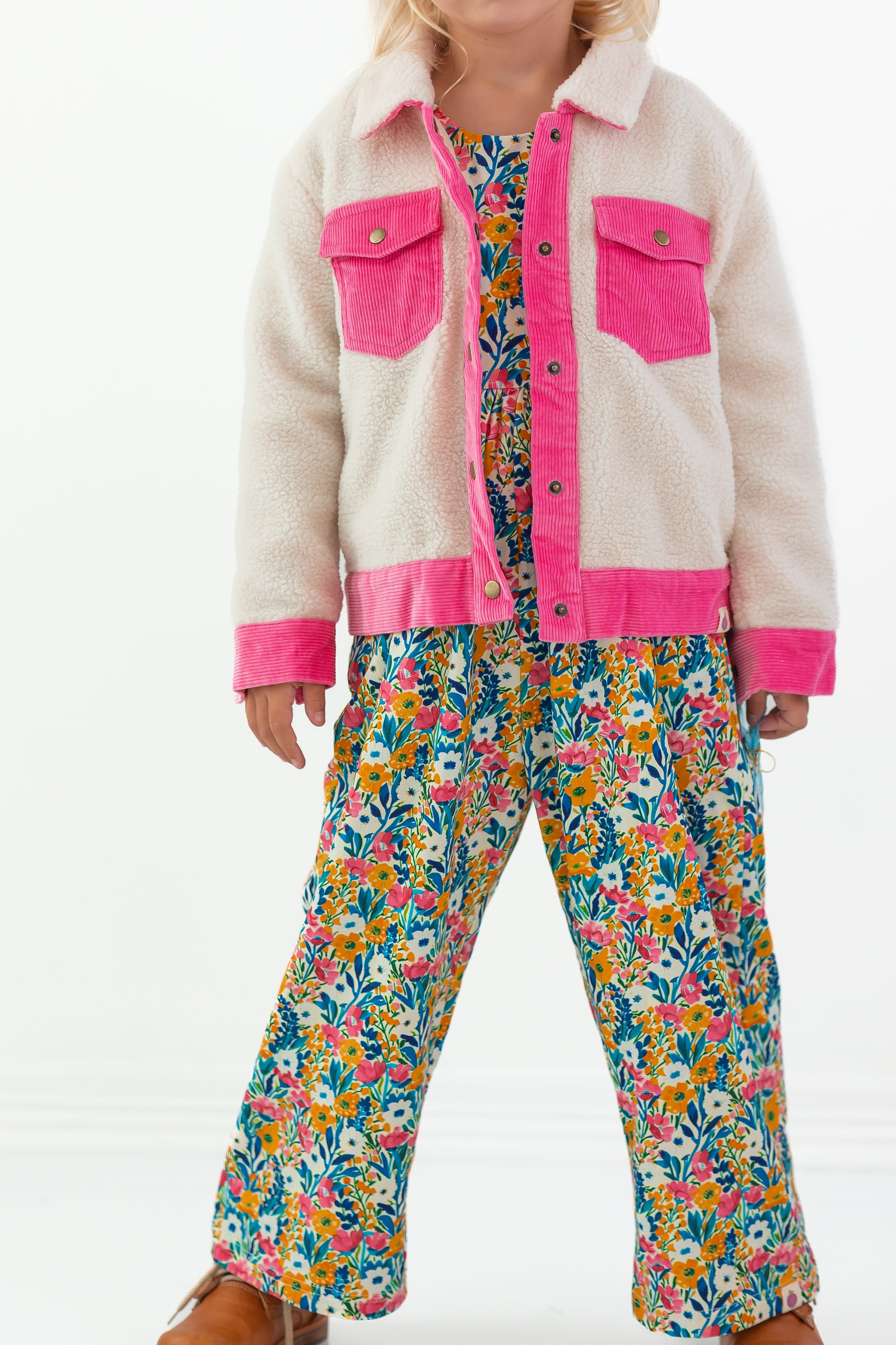 Fleece And Corduroy Jacket - Barbie