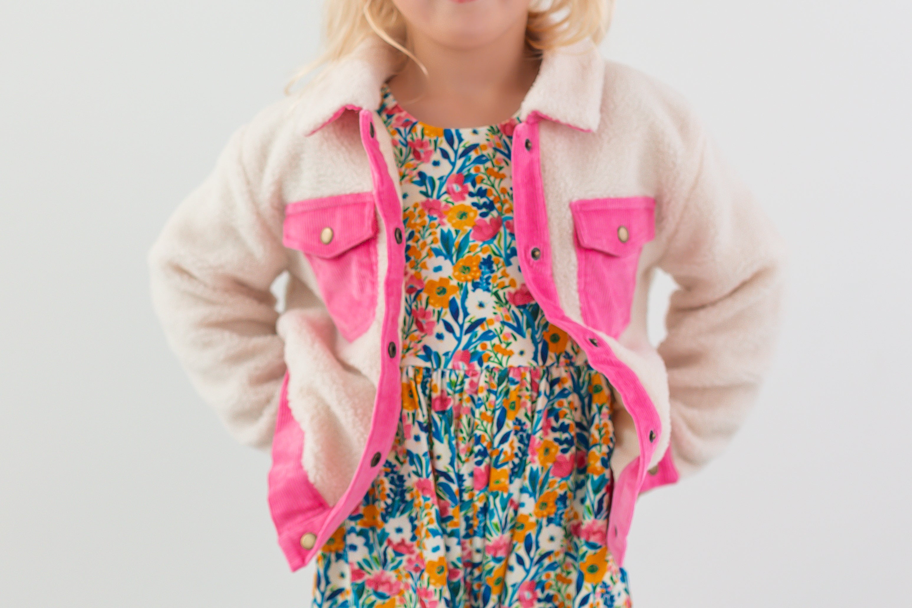 Fleece And Corduroy Jacket - Barbie