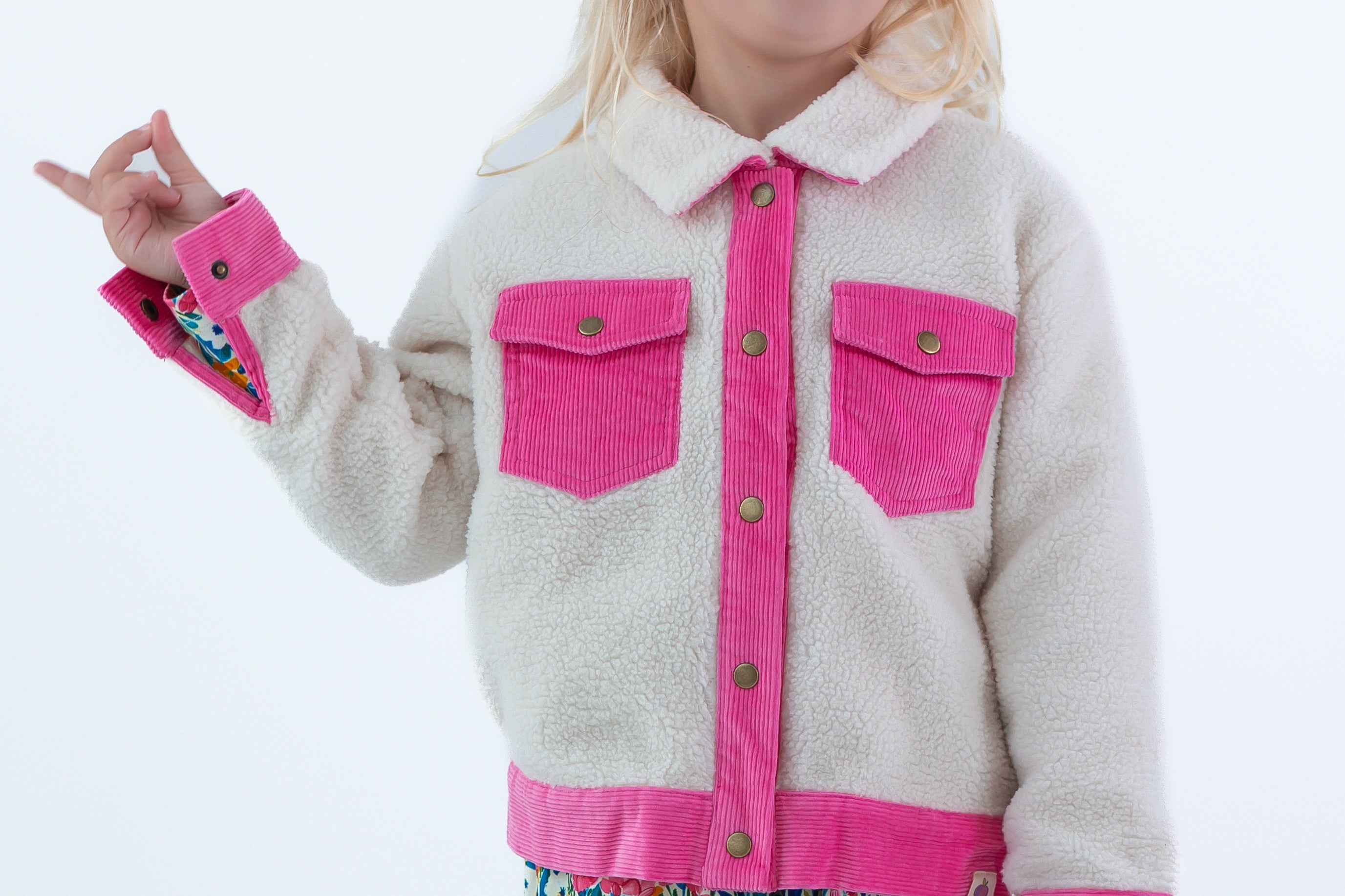 Fleece And Corduroy Jacket - Barbie