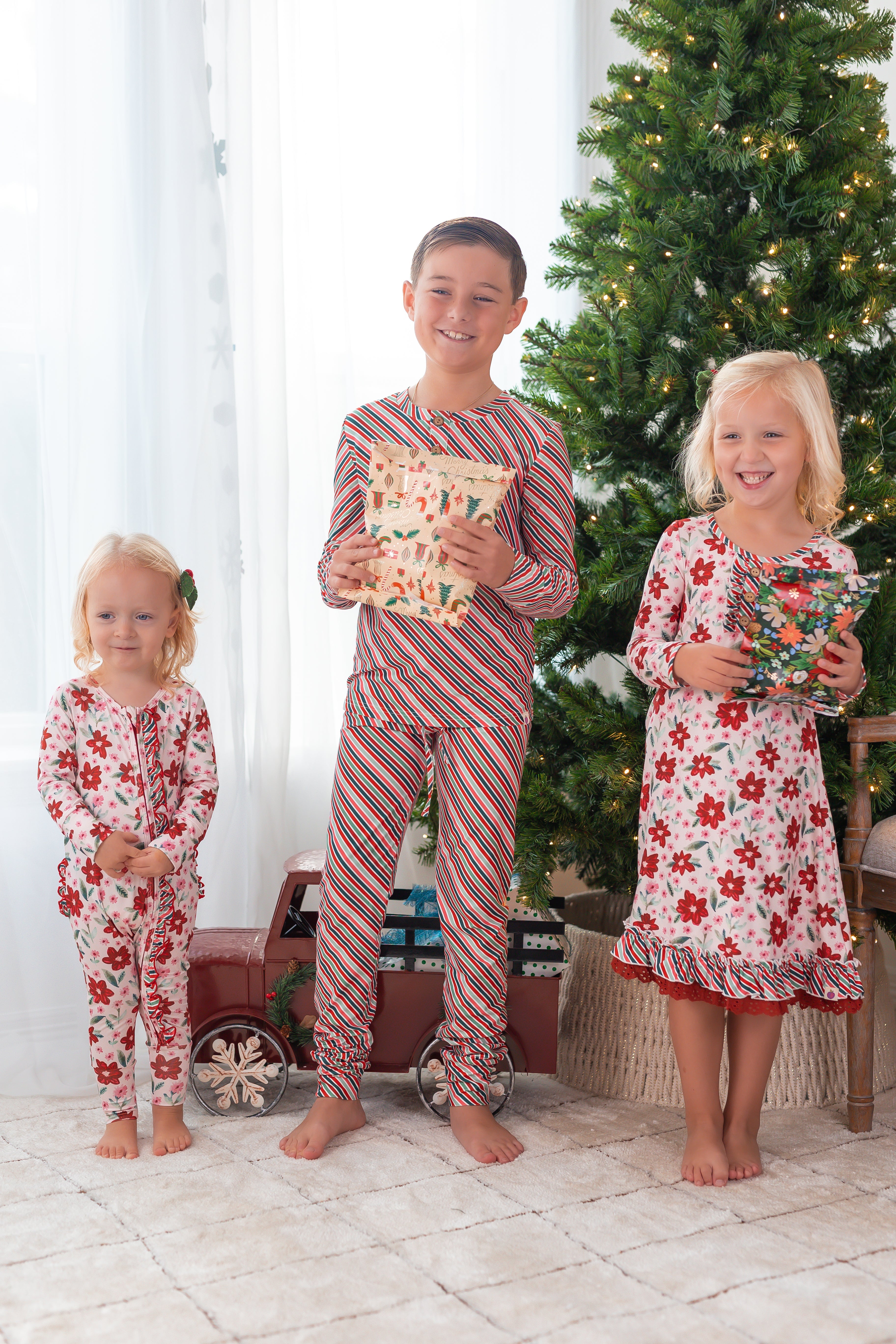 Boy's Loungewear Set - Poinsettia Parade