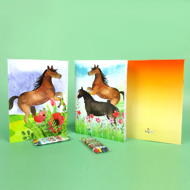 Horses Coloring Books With Crayons Party Favors - Set Of 6 Or 12