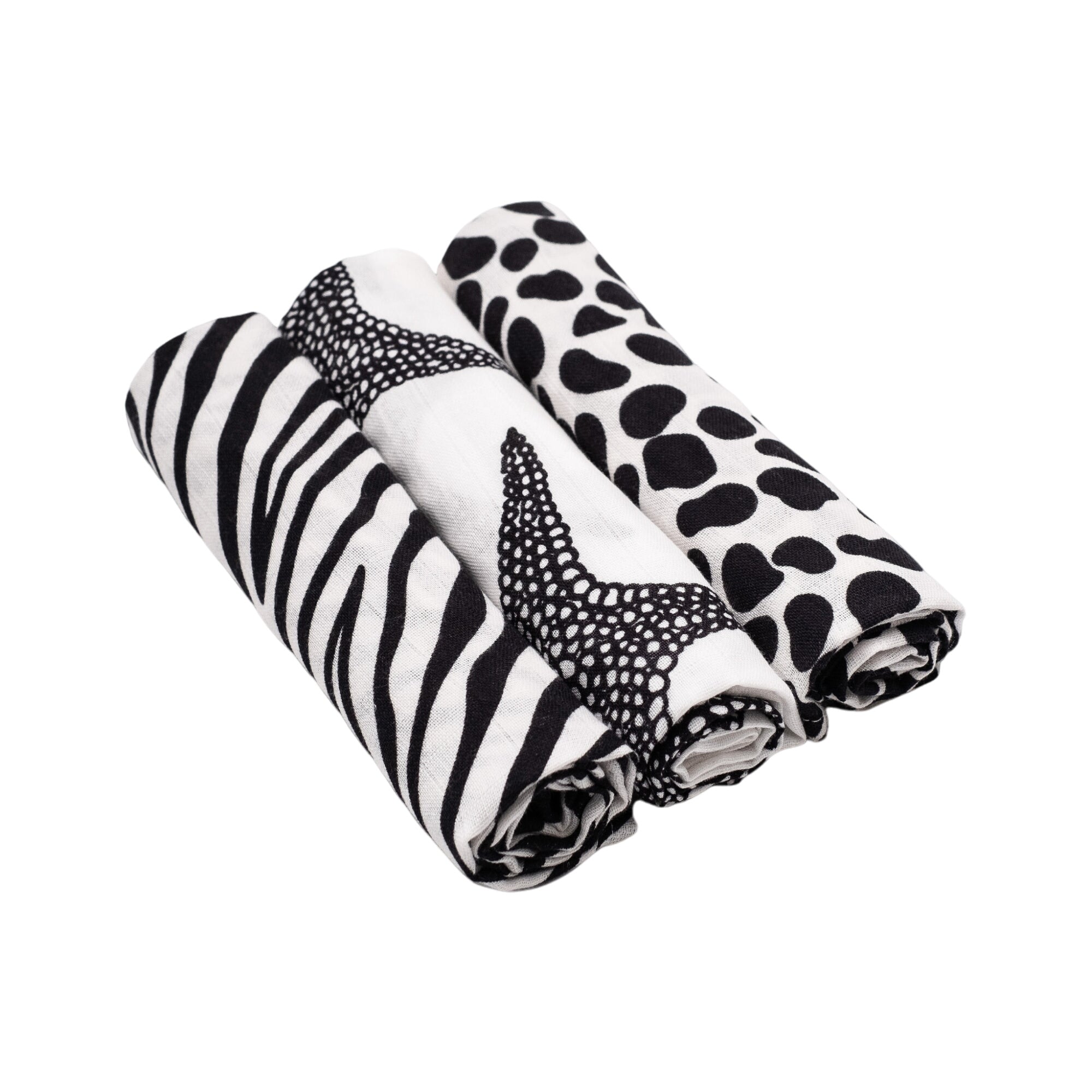 3-pack Animal Print Muslin Squares - For Newborn To 4 Month Old Babies