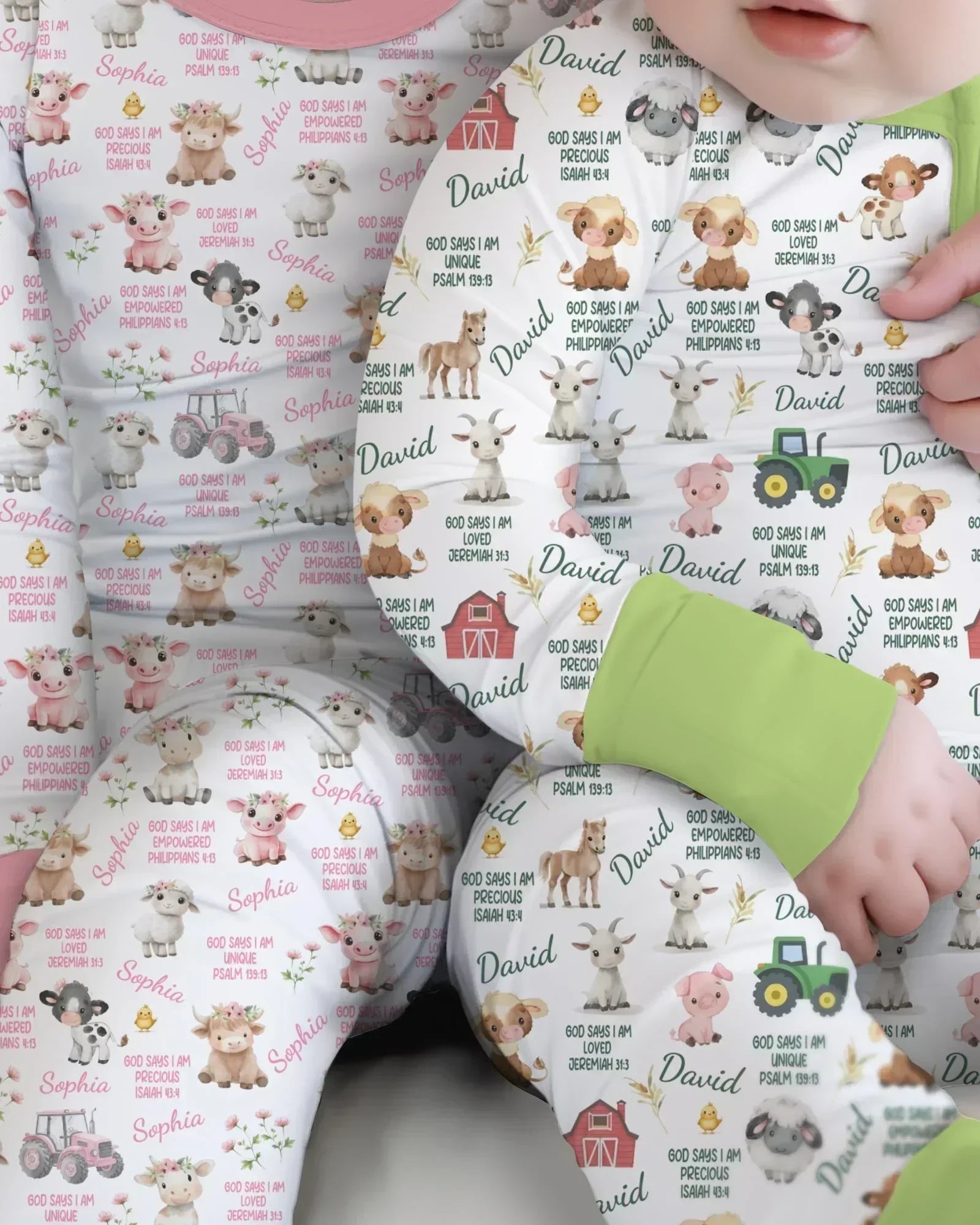 Custom Name God Says I Am Farm Animals Bamboo Convertible Zippy