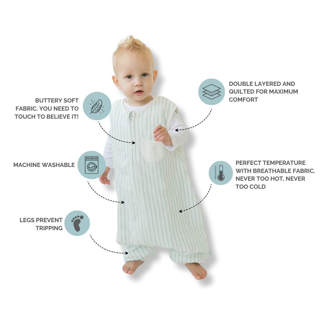 Dreamsuit | Striped Minty Green | 1.5 Tog