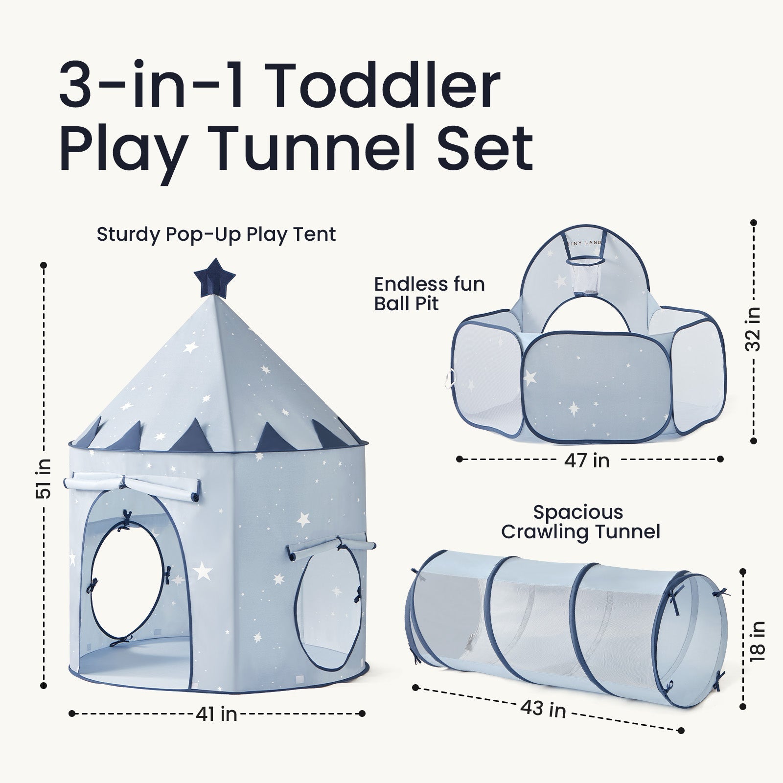 ® Compact Adventure 3-in-1 Play Tunnel With No Balls