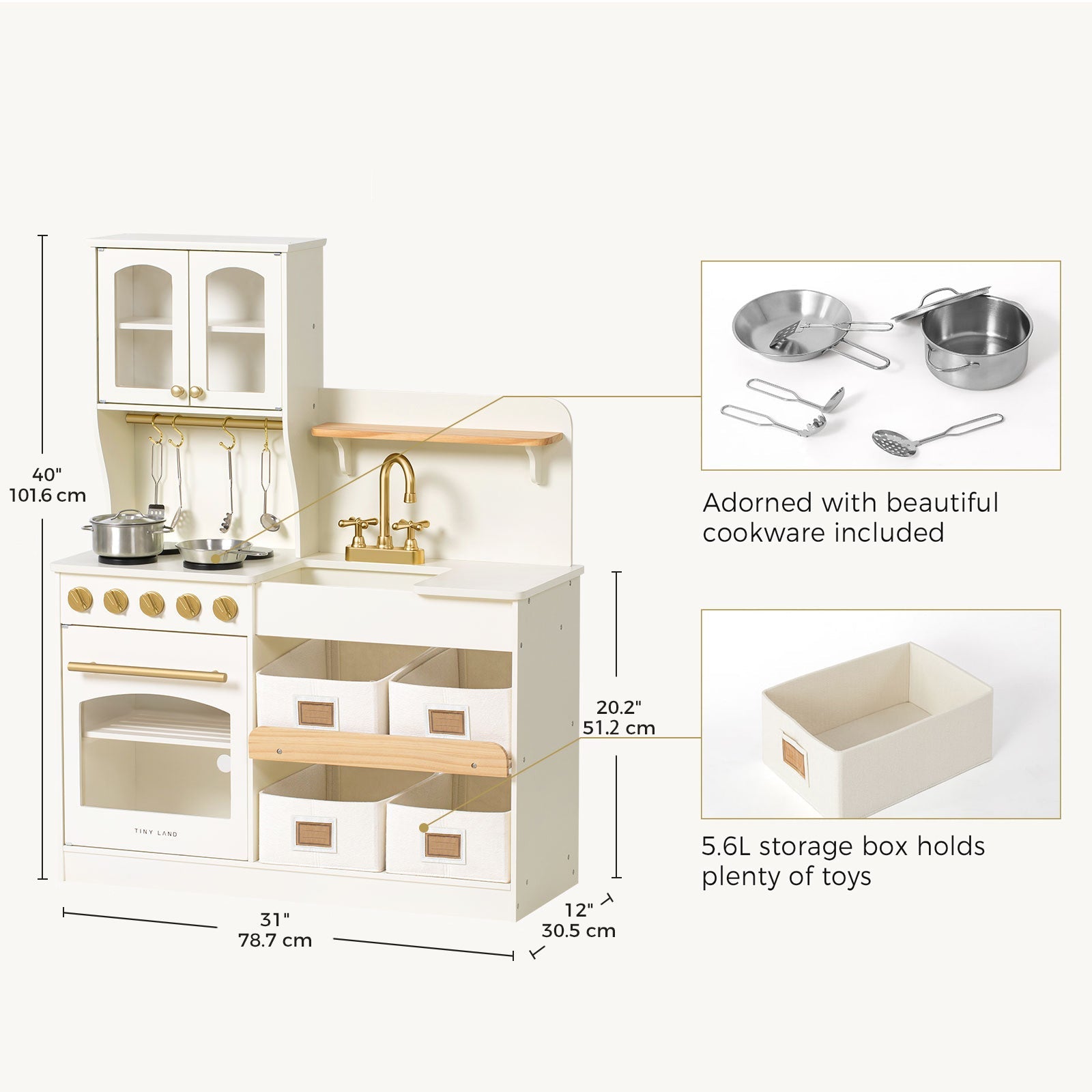 ® Wooden Play Kitchen With Storage For Creative Toddlers