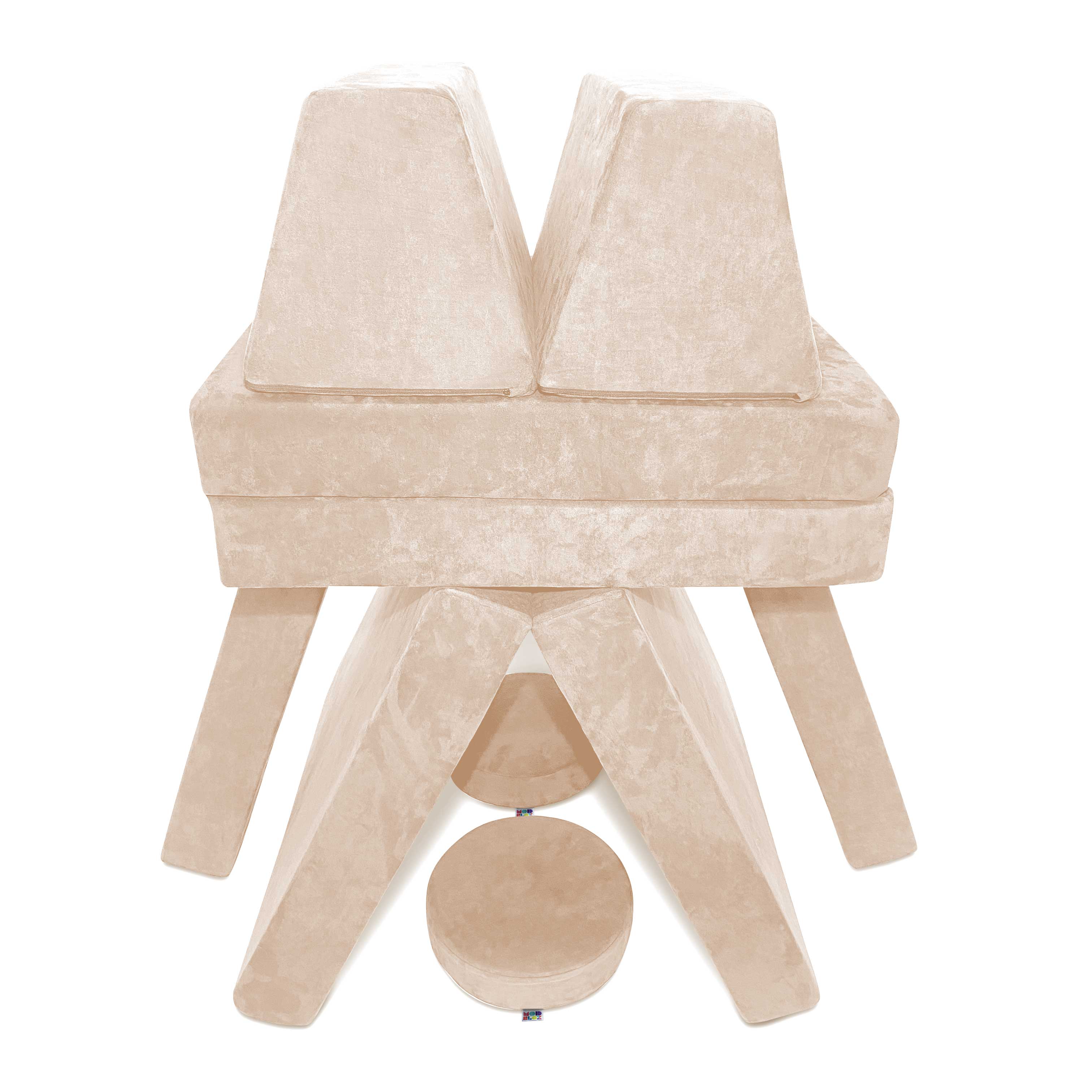 10 Piece Large Soft Furniture Playset Modular Microsuede Foam Play Couch For Creative Kids