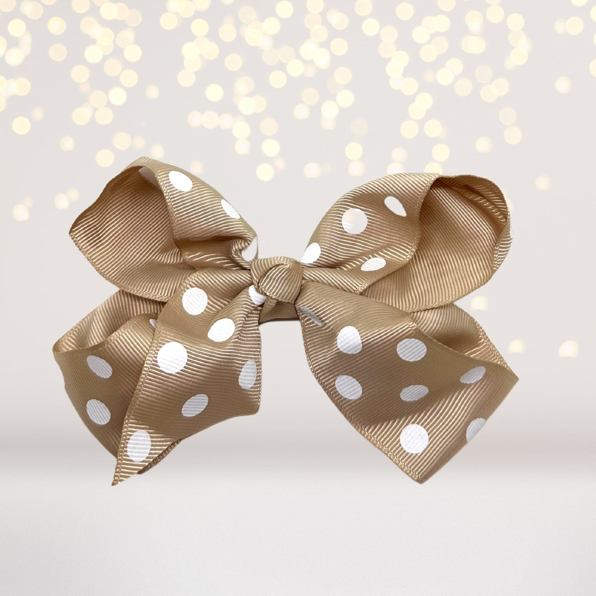 Girls Polka Dot Hair Bow, 5 Inch Grosgrain Polka Dot Hair Bow
