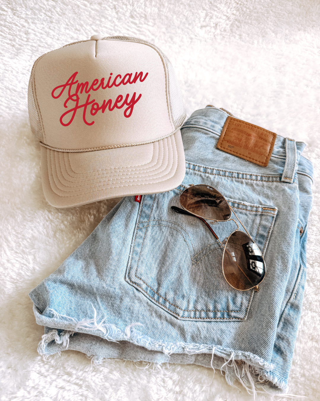 American Honey 🍯🇺🇸 Trucker Hat (women/youth Sizes Available)