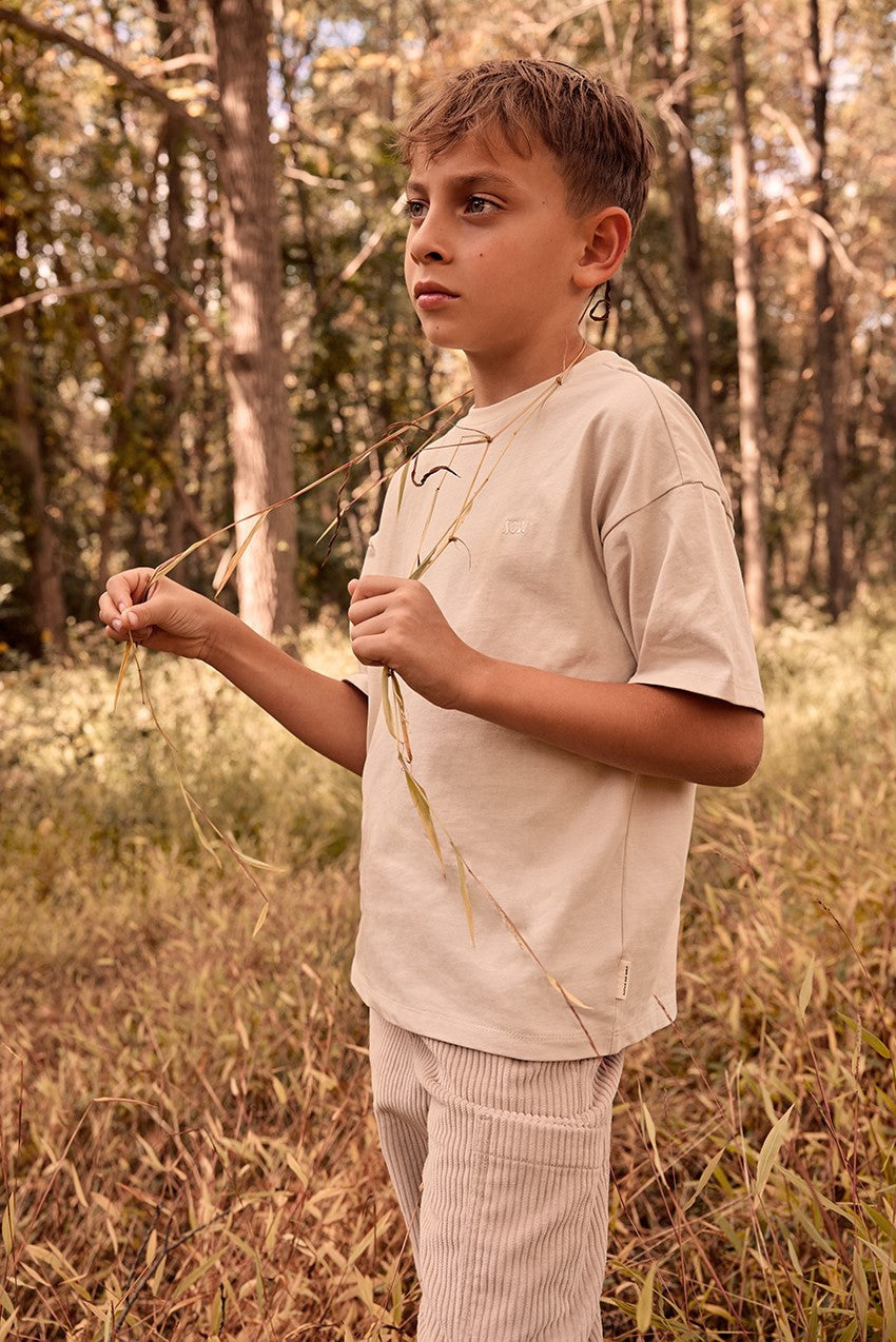 Relaxed Organic Cotton T-shirt With Sow Embroidery