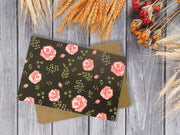 Black Floral - 36 Pack Assorted Greeting Cards For All Occasions - 6 Design