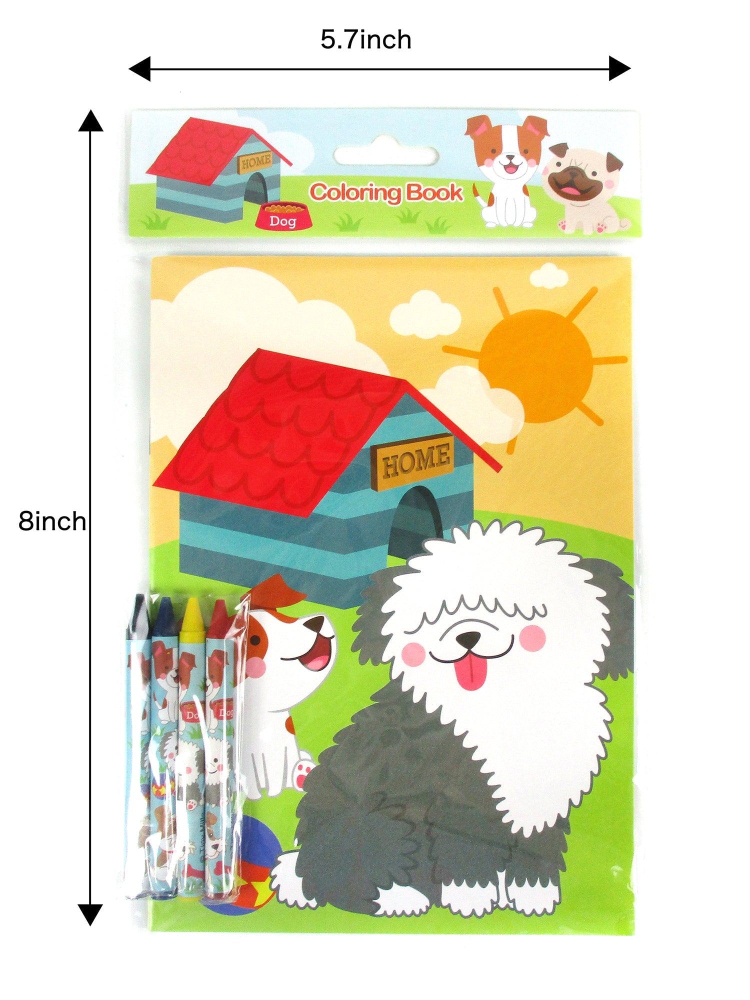 Dogs And Puppies Coloring Books With Crayons - Set Of 6 Or 12