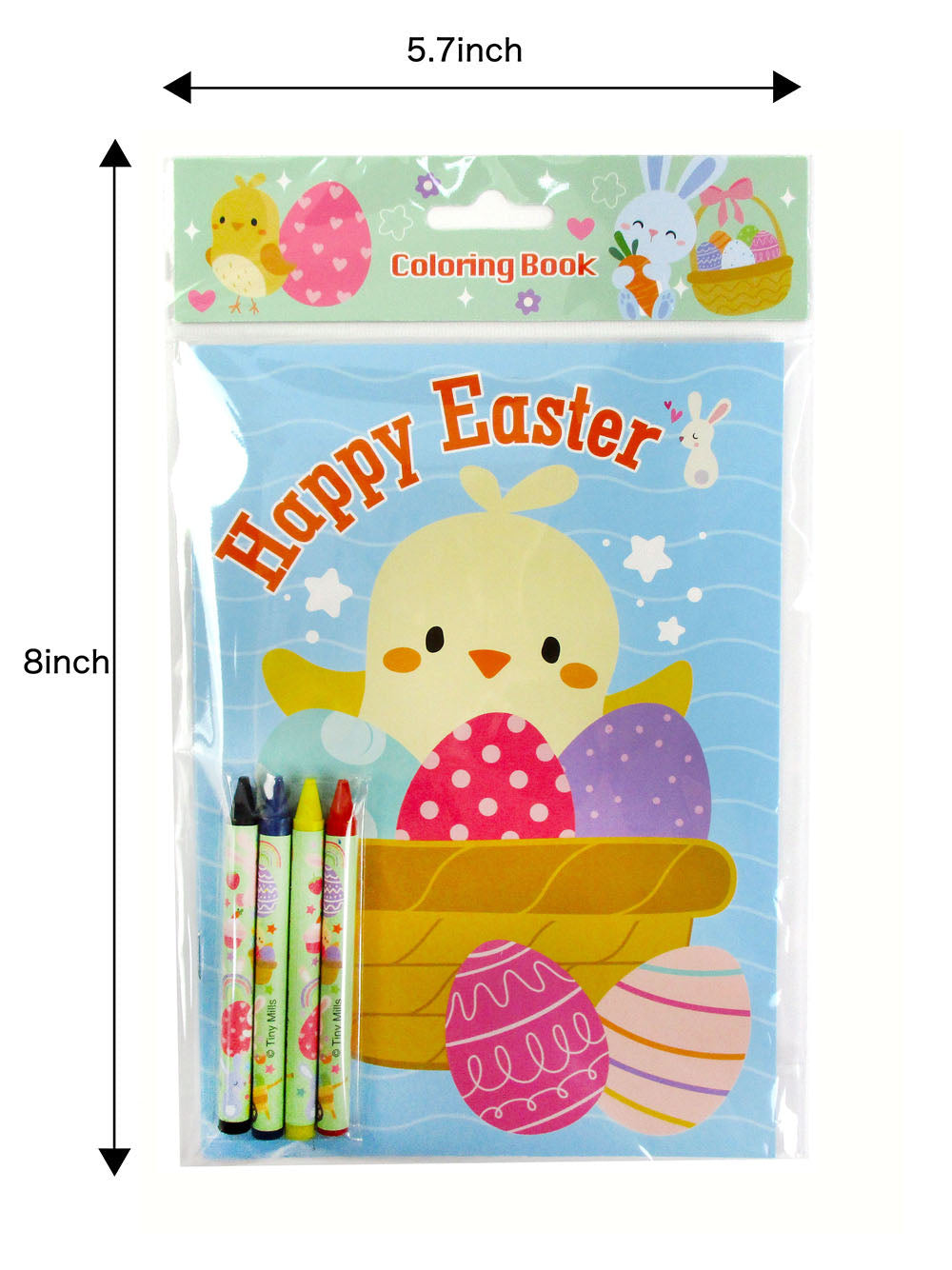 New Easter Sunday Coloring Books With Crayons Party Favors - Set Of 6 Or 12