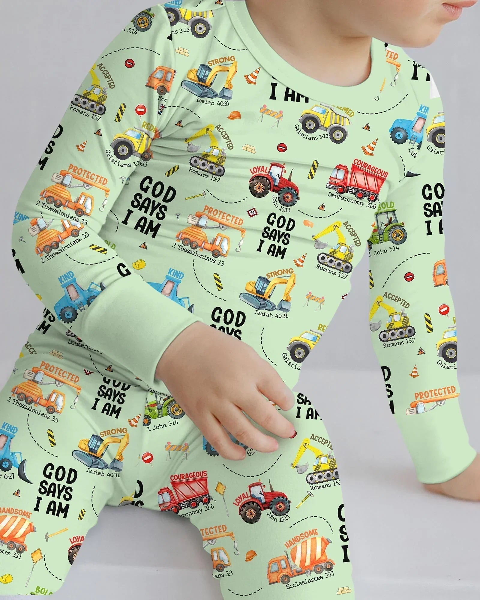 God Says I Am Boy Bamboo Two Piece Long Sleeve Pajama Set