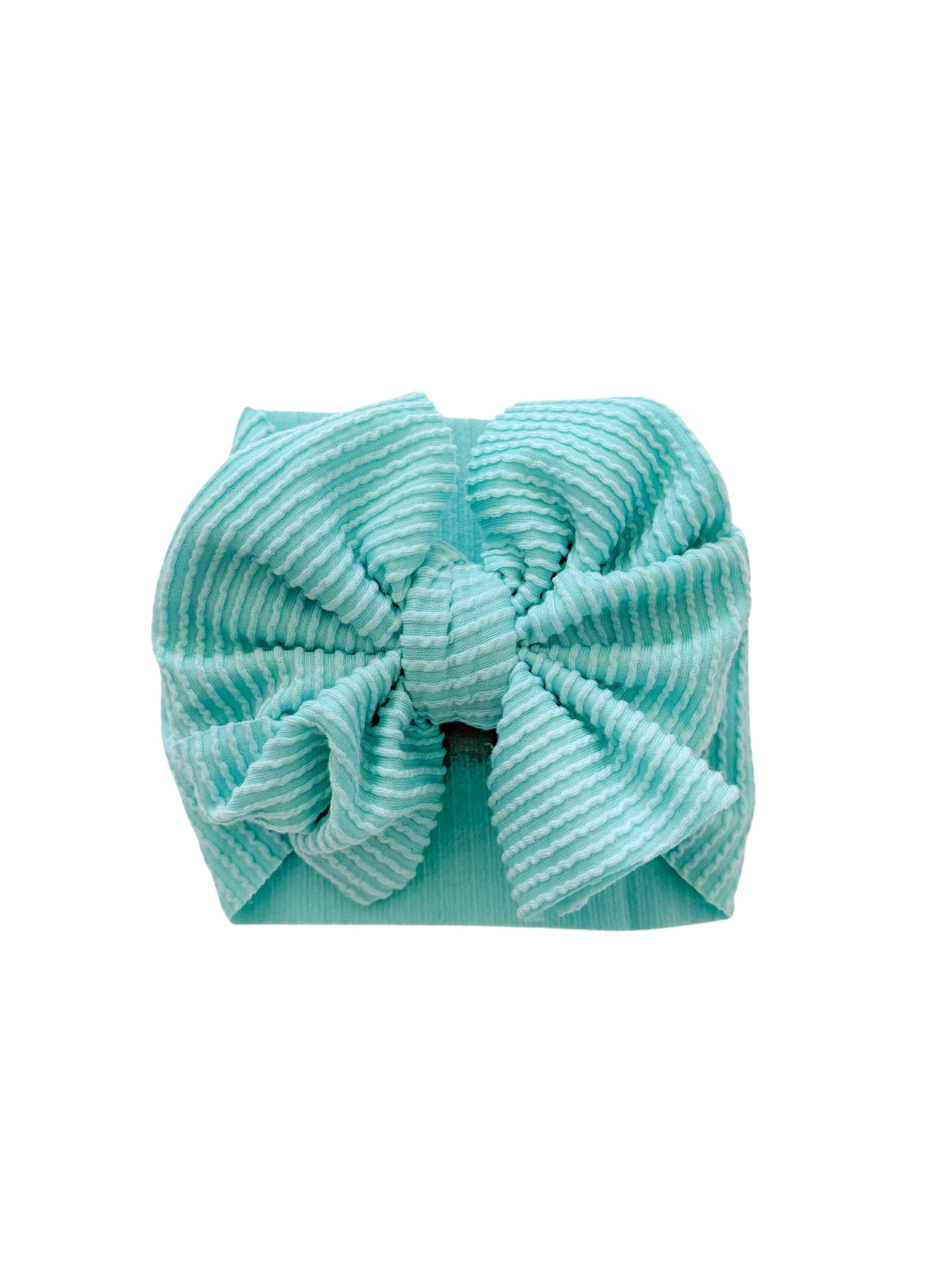 Ribbed Headwrap Bow- Sapphire