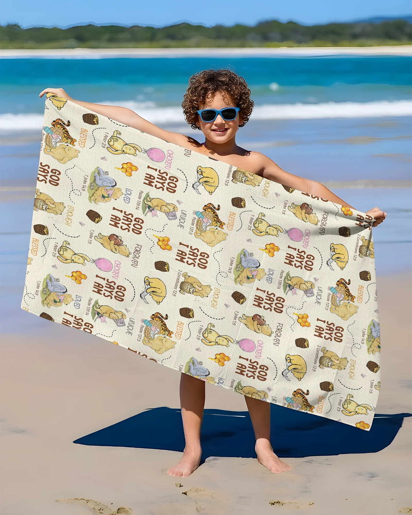 God Says I Am – Little Blessings Bamboo Beach Towel